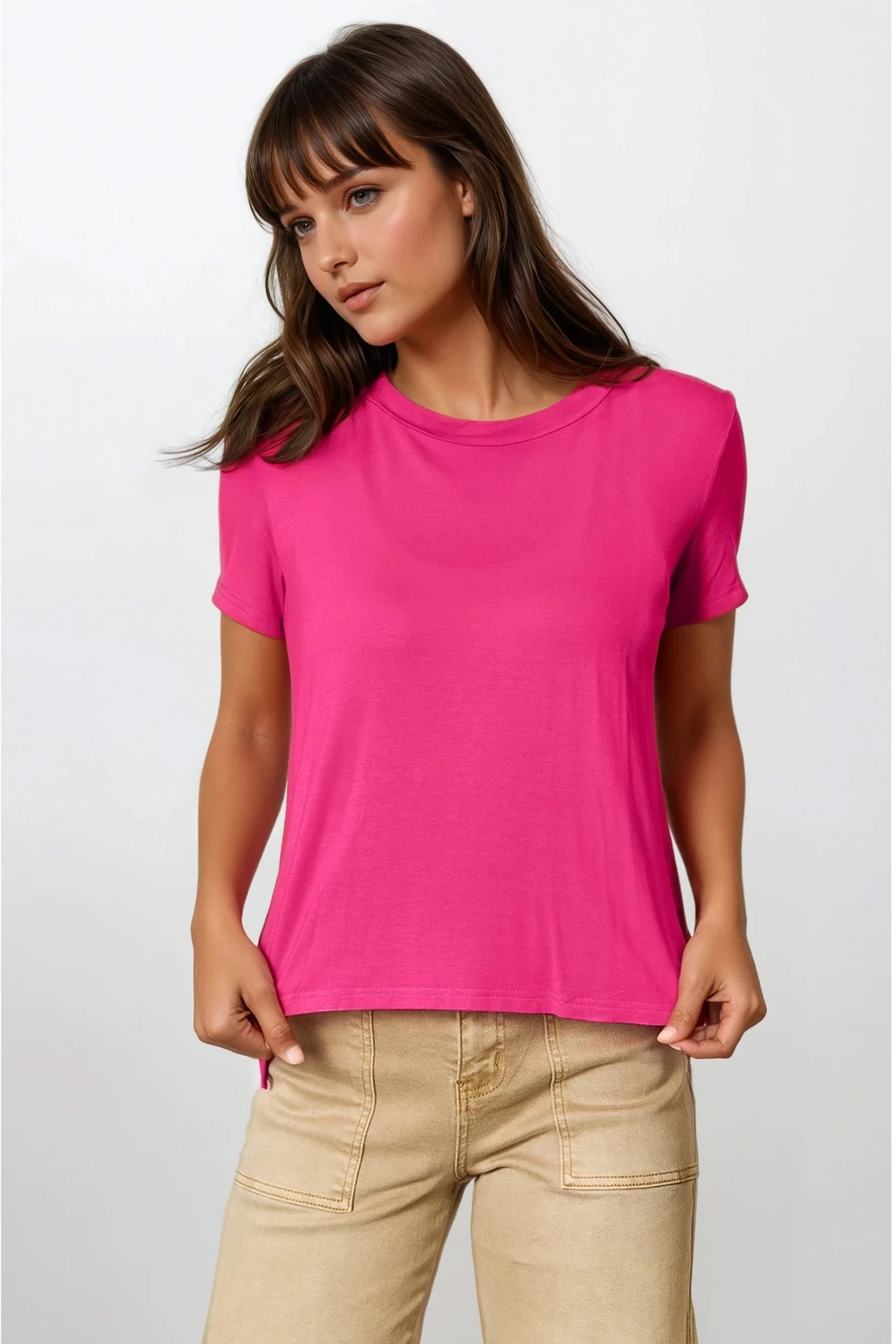 Everyday crew neck short sleeve t-shirt in solid pattern
