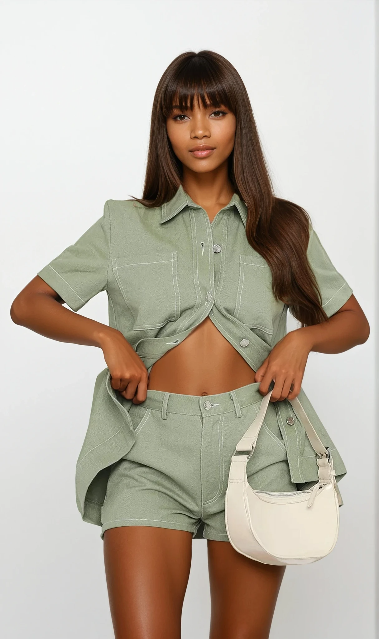 Cargo Button Up Top and Short Set