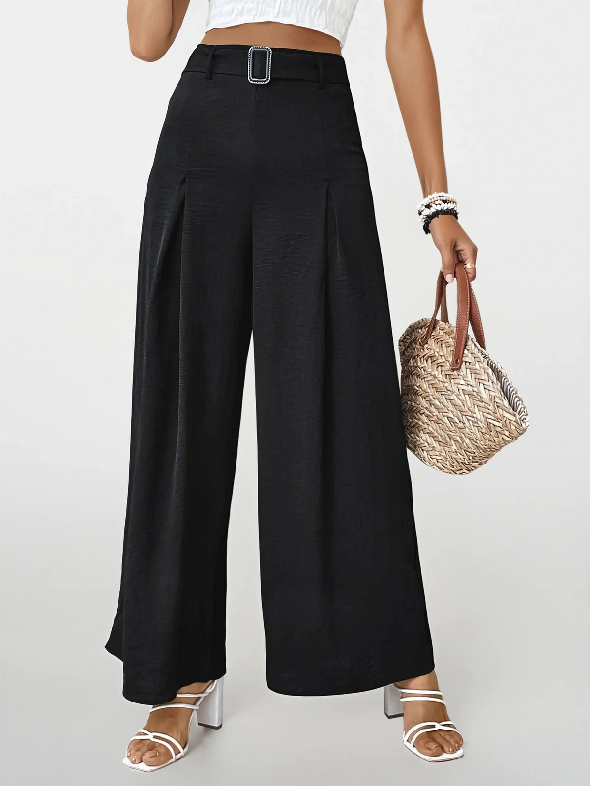 high-waist transform trouser with ruching for office wear