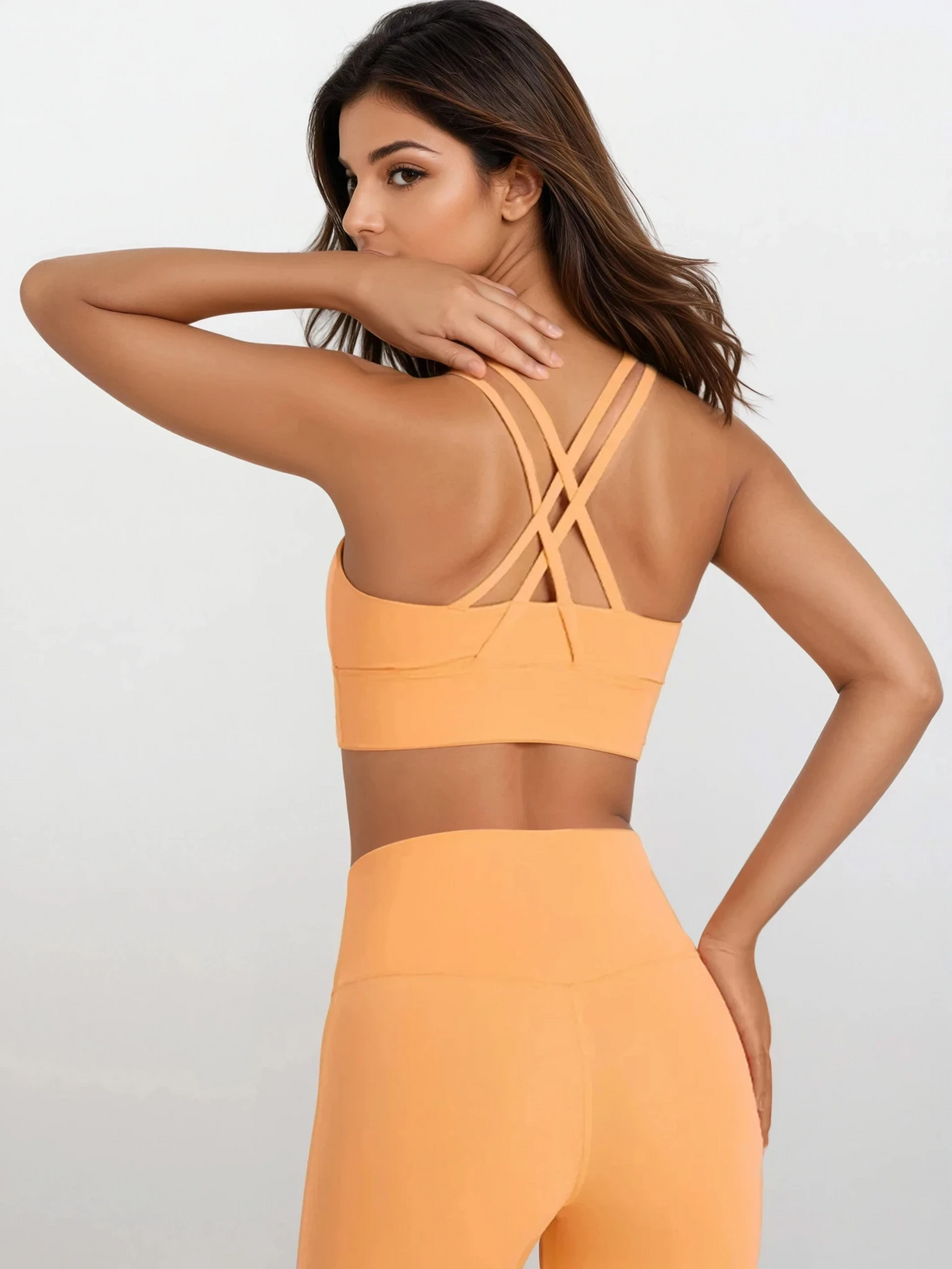 Reaction crisscross back bra with removable padding for sports