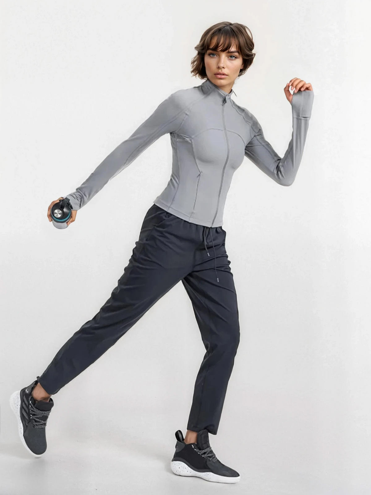 Recharge full zip long sleeve jacket with high stretch fabric