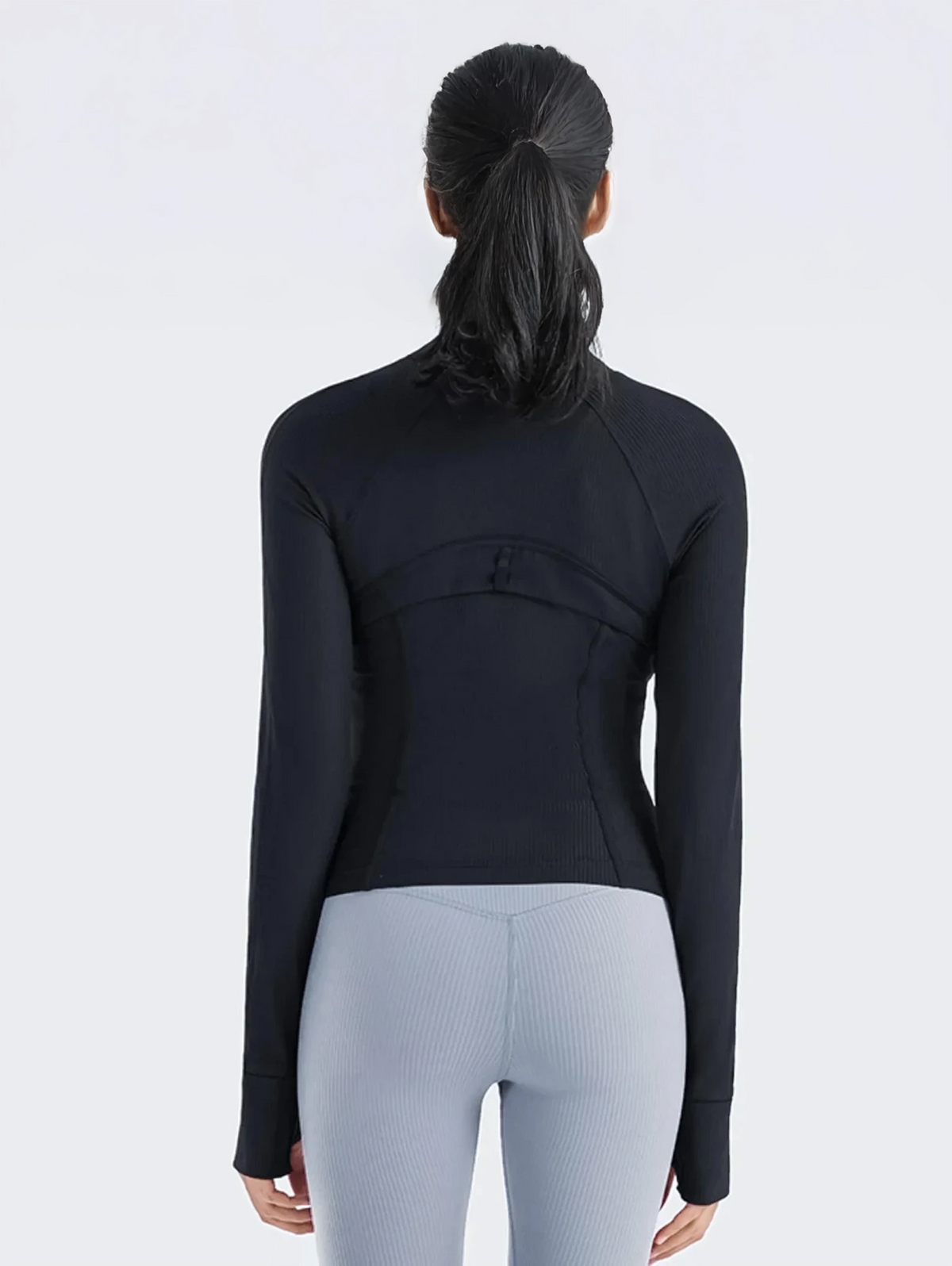 Recharge full zip long sleeve jacket with pockets and thumb holes