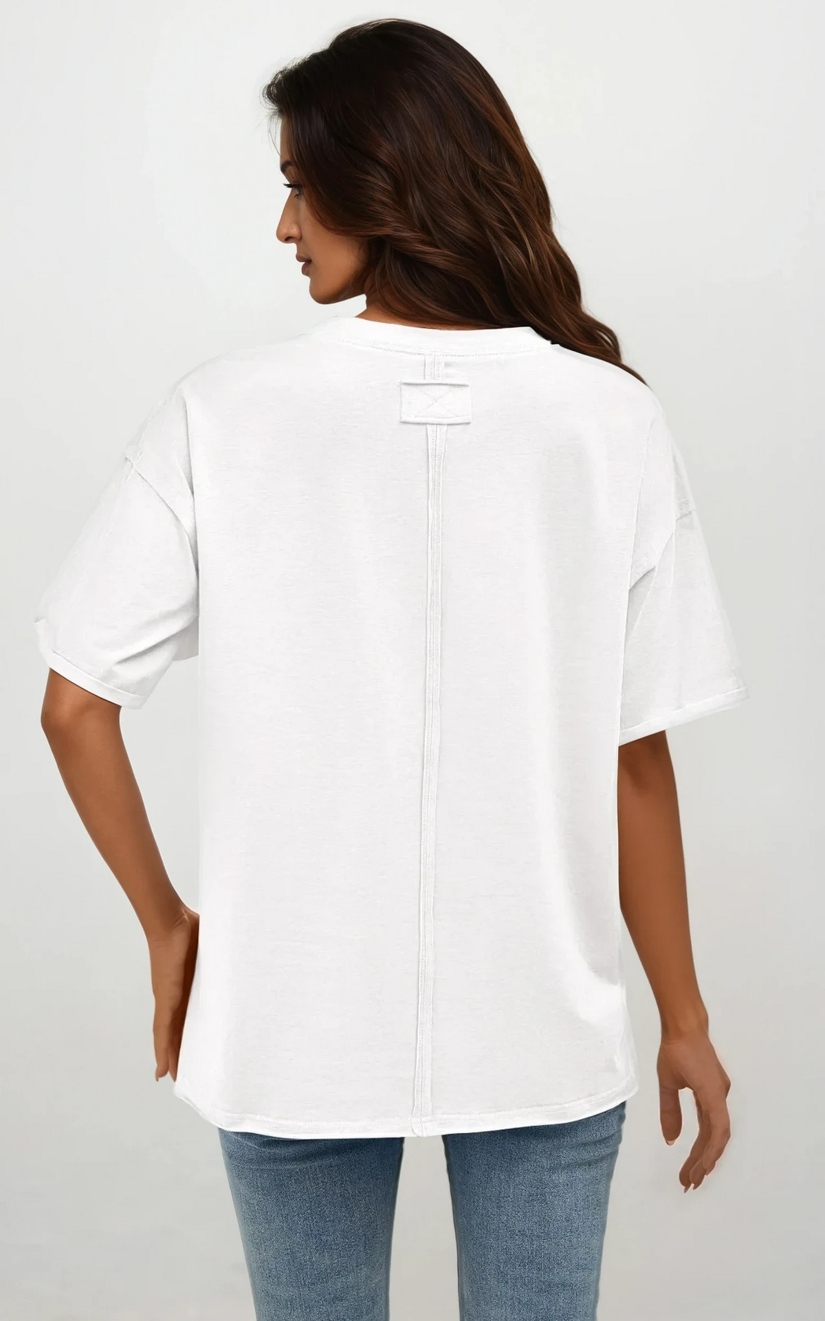 bare round neck half sleeve t-shirt with solid pattern