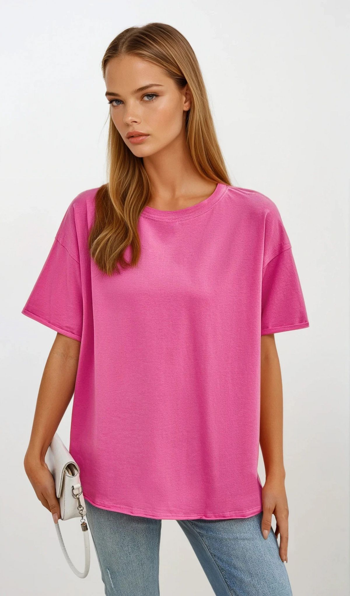 bare round neck half sleeve t-shirt with stretchy fit