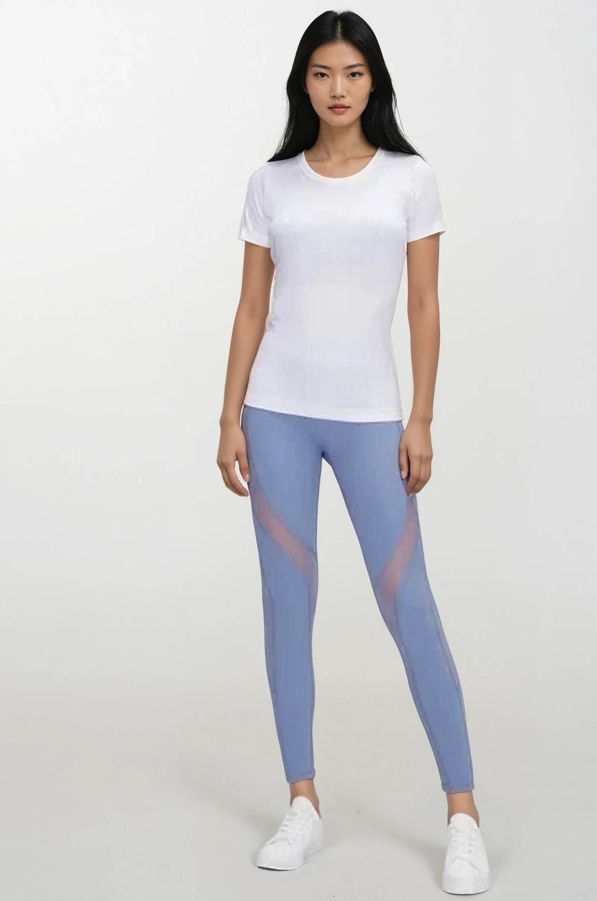 Simple round neck short sleeve top in solid color