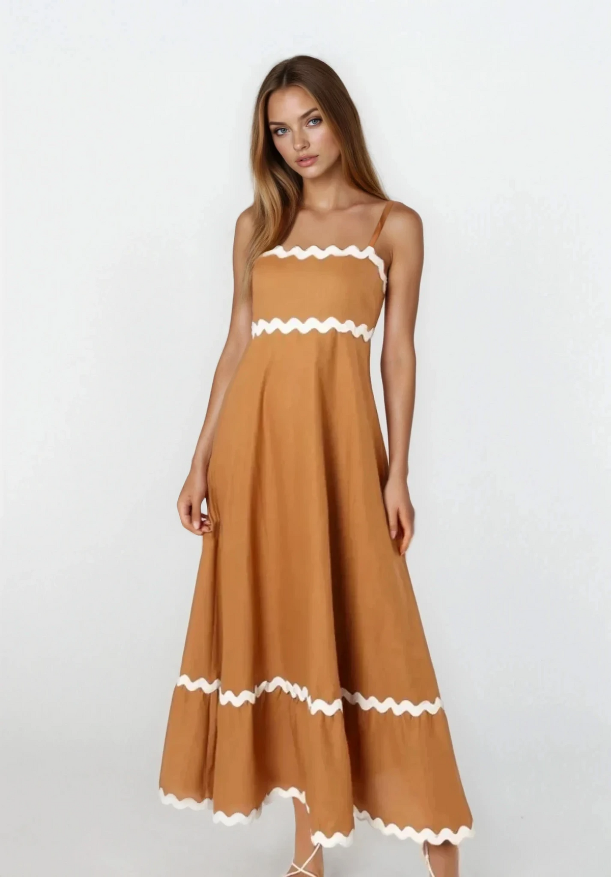 Tidal spaghetti strap maxi dress in lightweight fabric