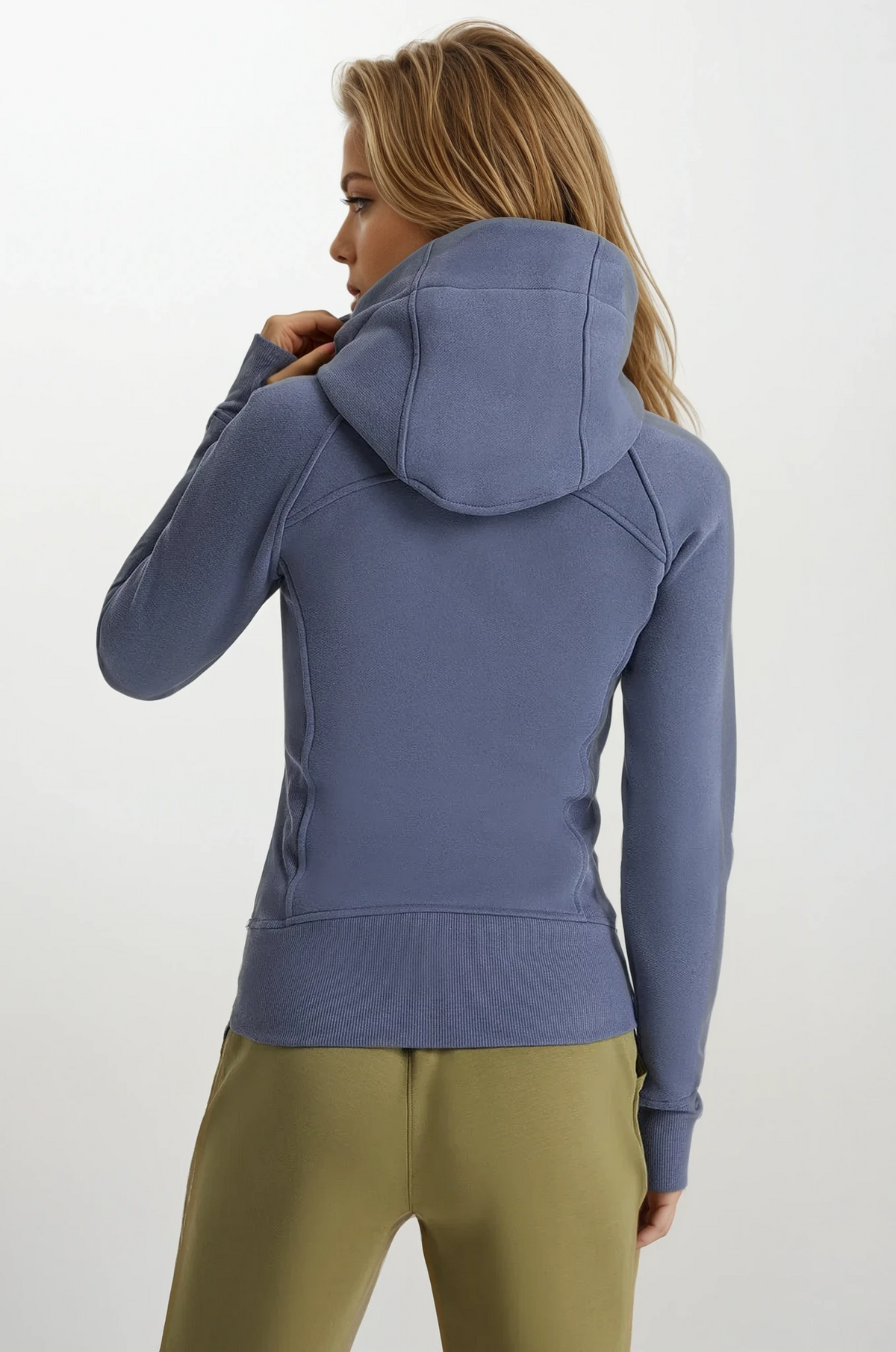 Trainer full zip hoodie with attached hood and raglan sleeves