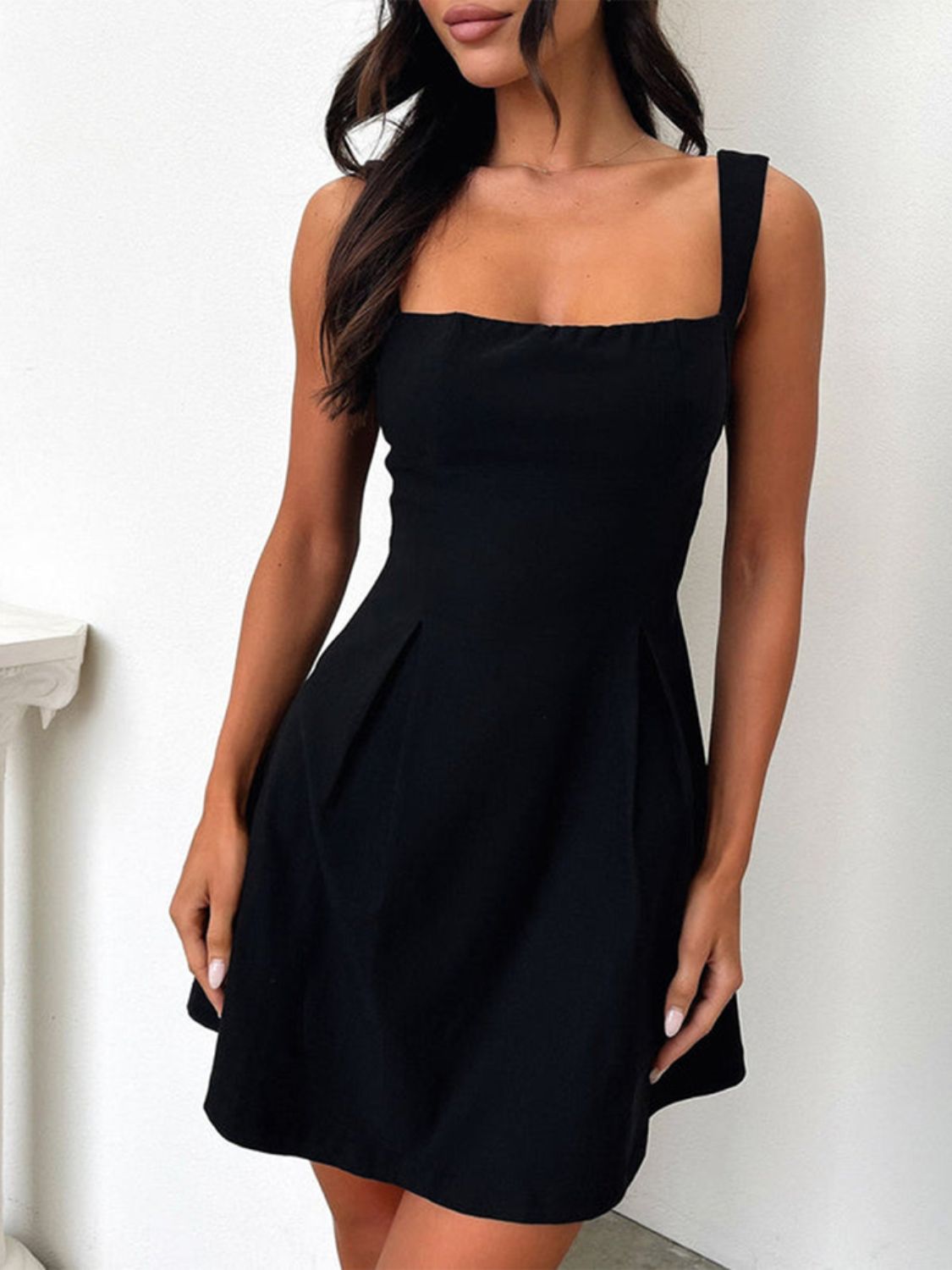 Bow Back Square Neck Mini Dress