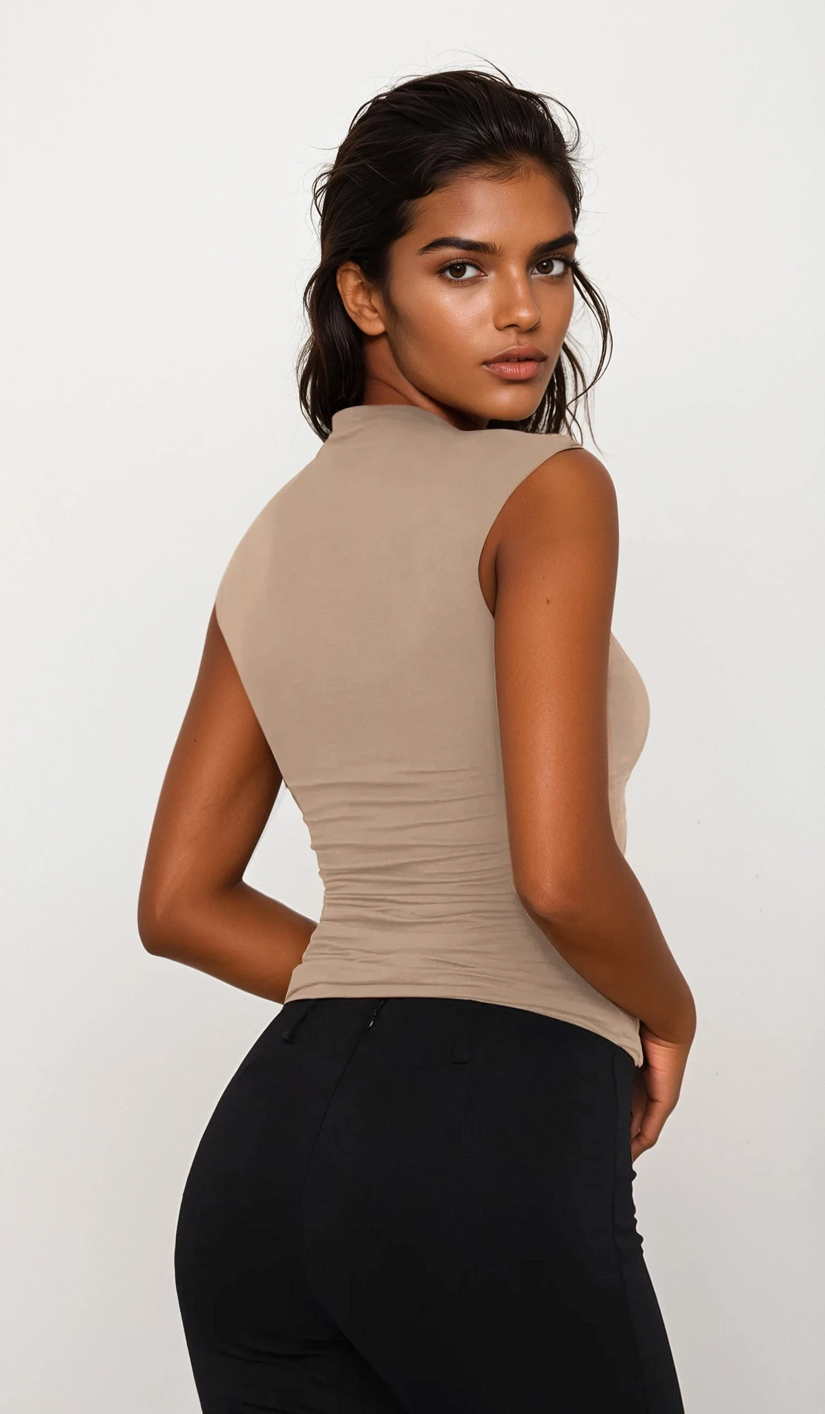 Everyday Mock Neck Ruched Tank