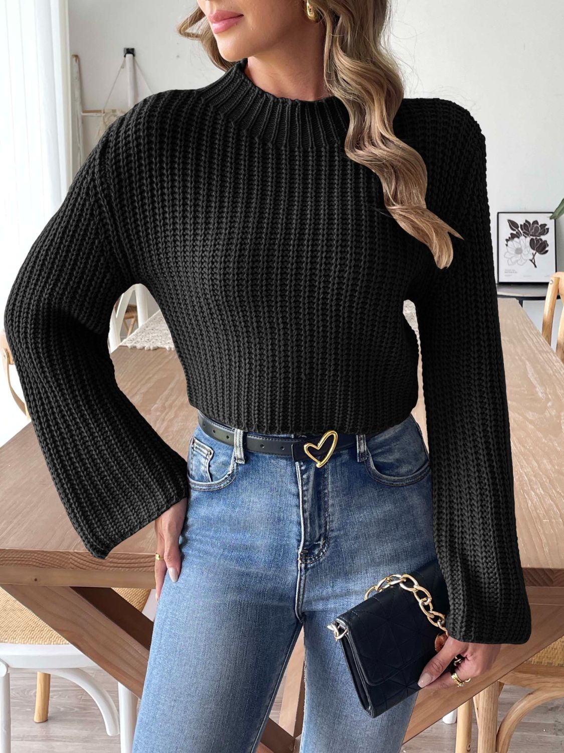 Crisp Mock Neck Sweater