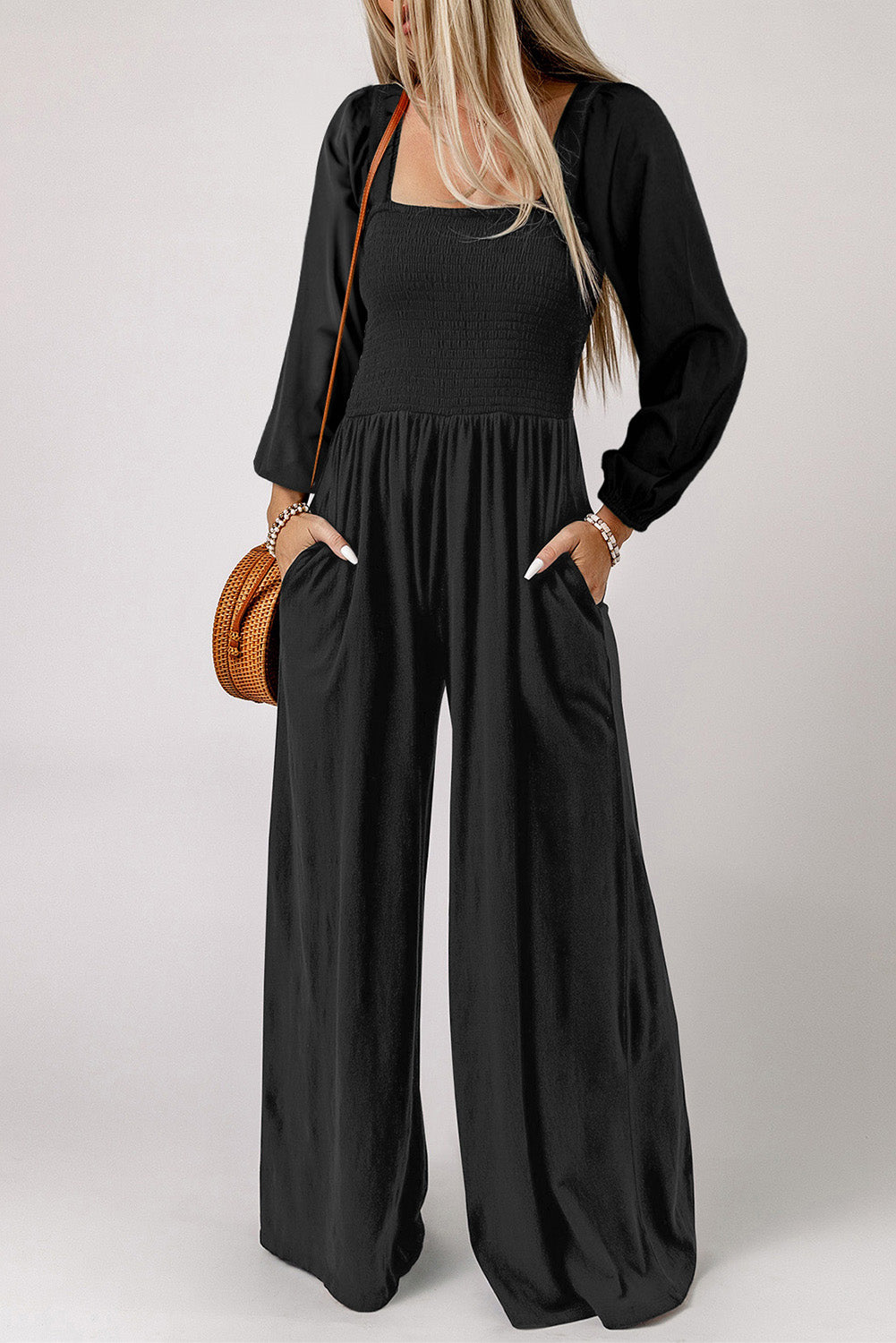 Unwind Square Neck Raglan Sleeve Jumpsuit