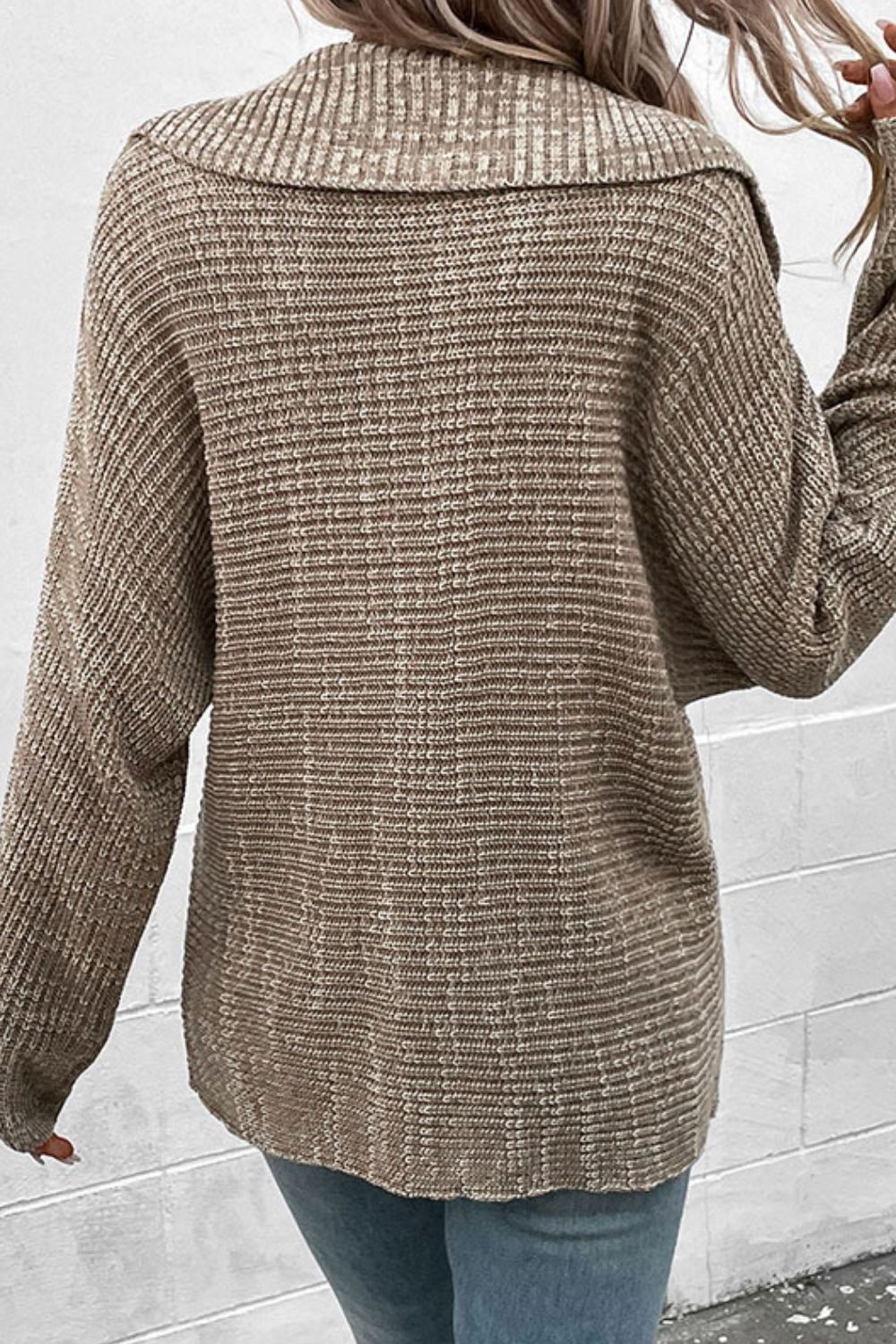 Unphased Heathered Rib-Knit Pullover Sweater