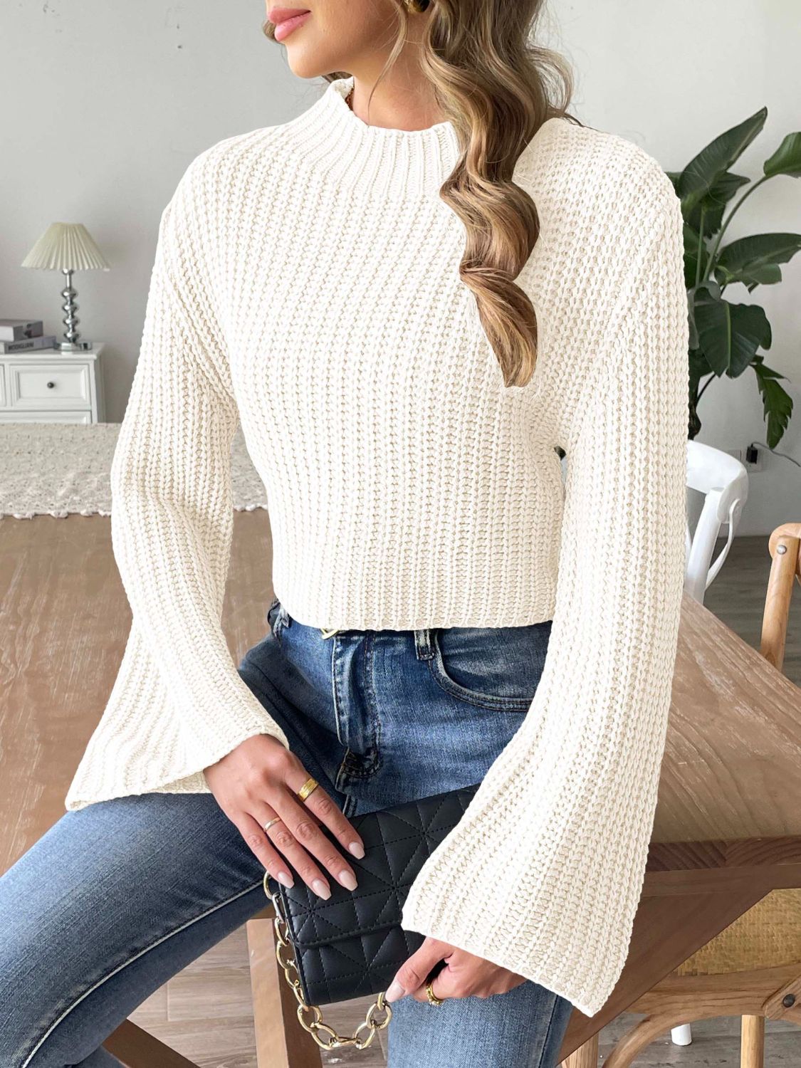 Crisp Mock Neck Sweater