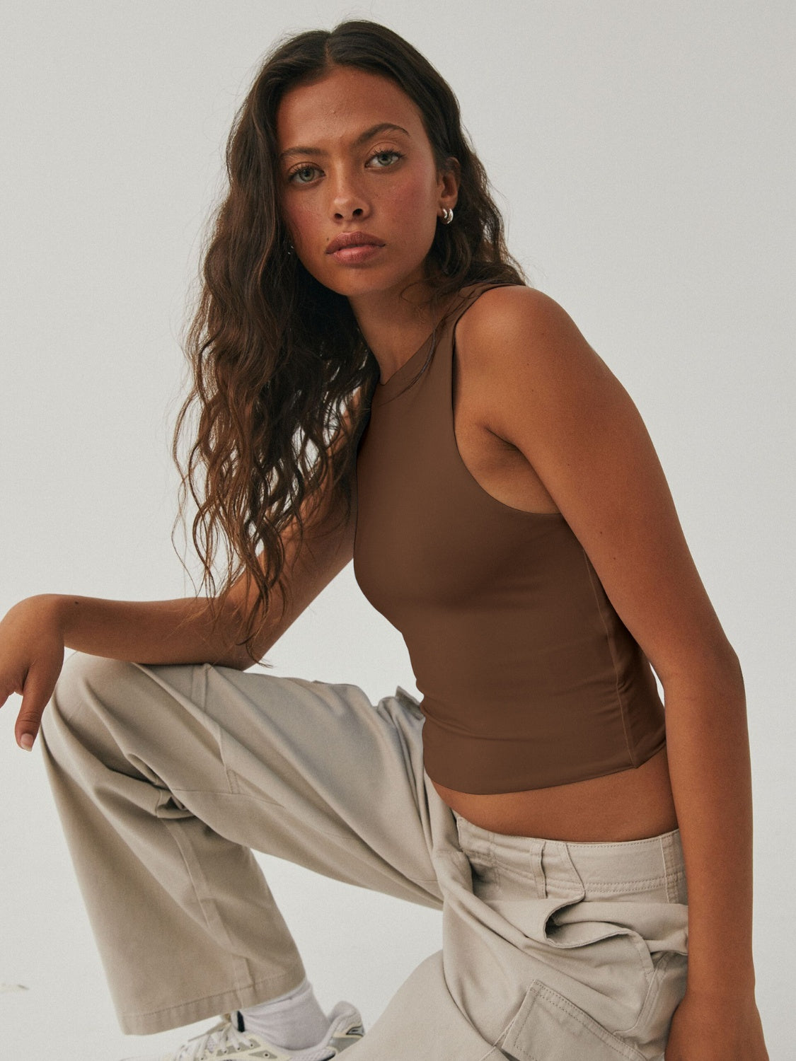 Breezy Round Neck Cropped Tank