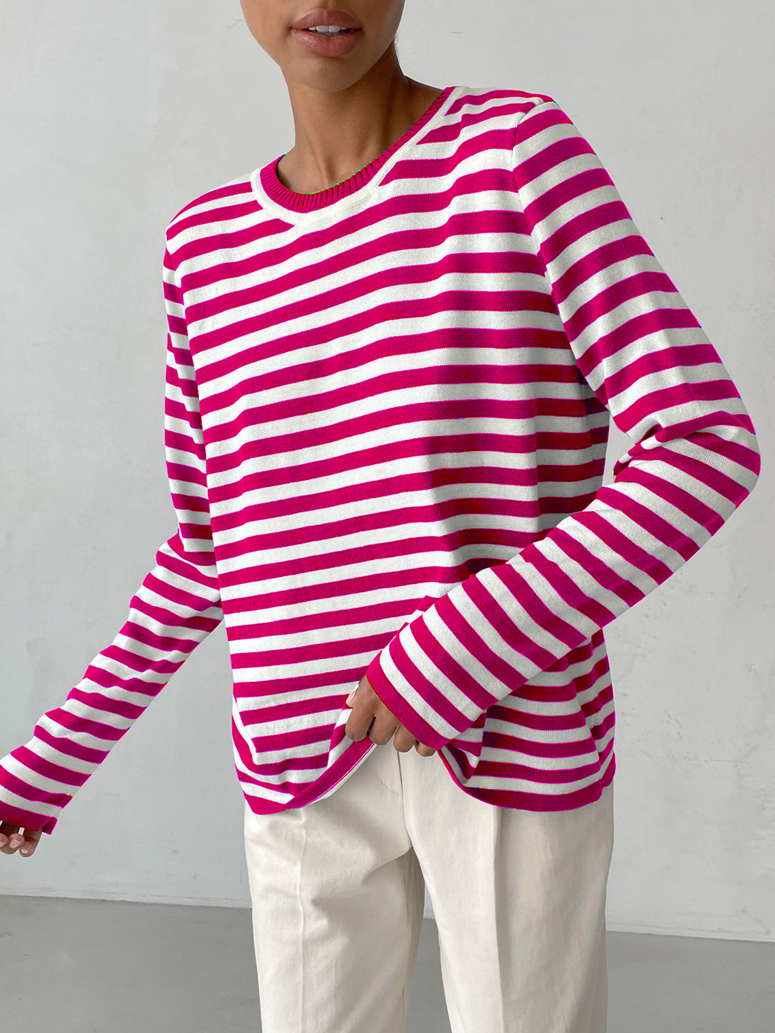 Striped Crew Neck Sweater