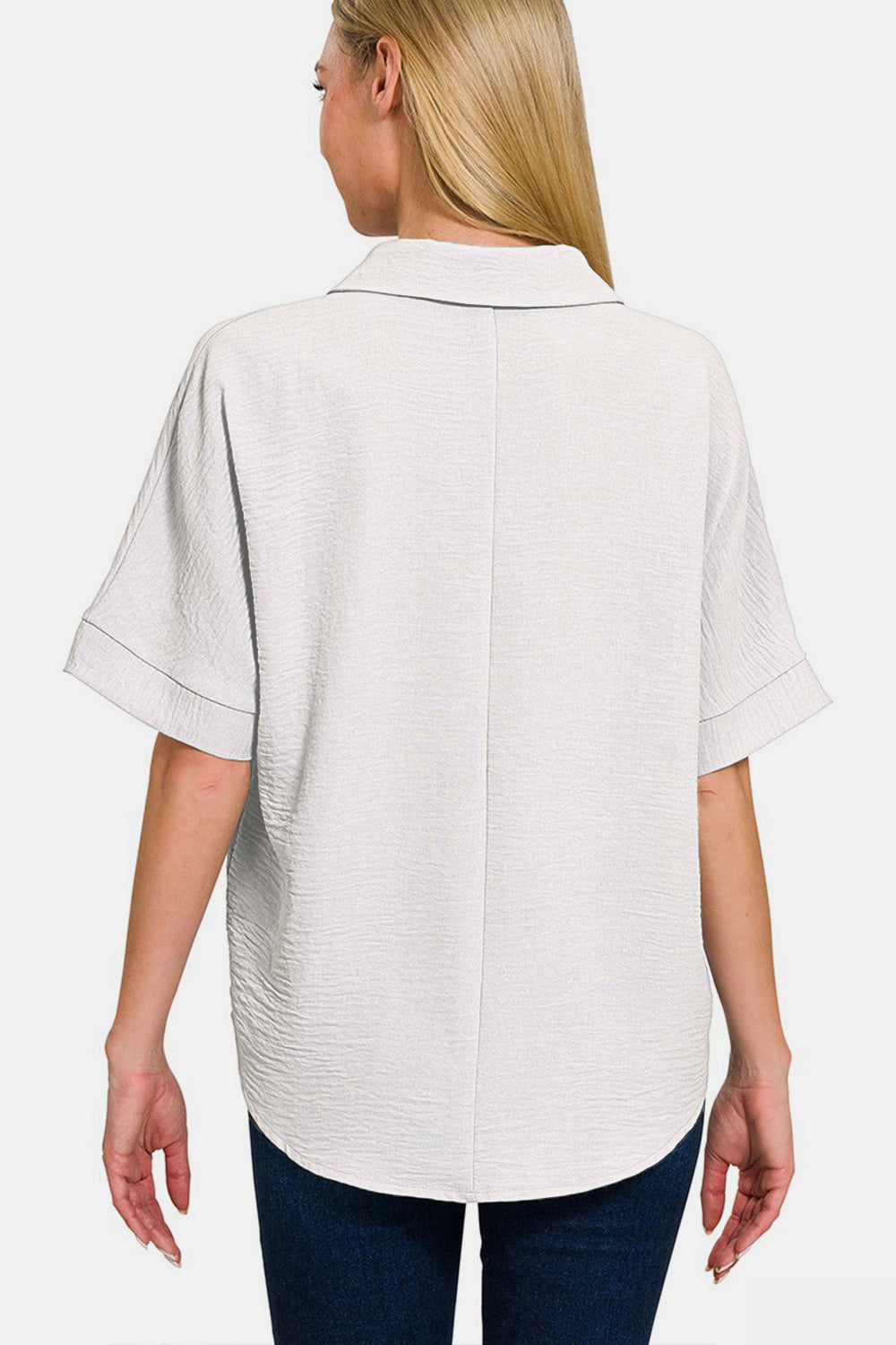 Versatile Collared Short Sleeve Top