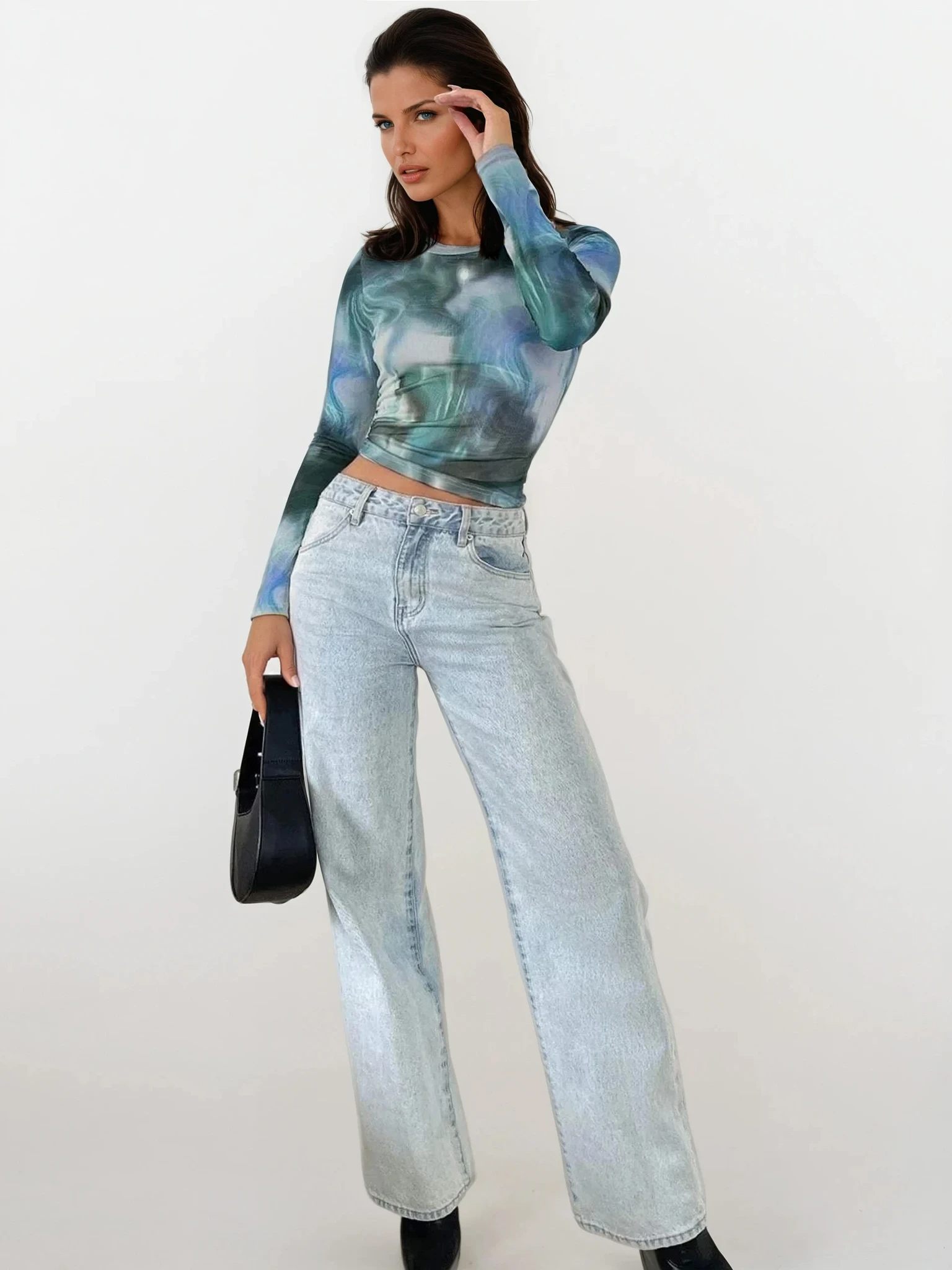 Tie-Dye Round Neck Long Sleeve
