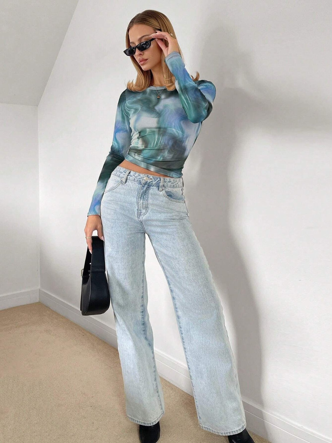 Tie-Dye Round Neck Long Sleeve