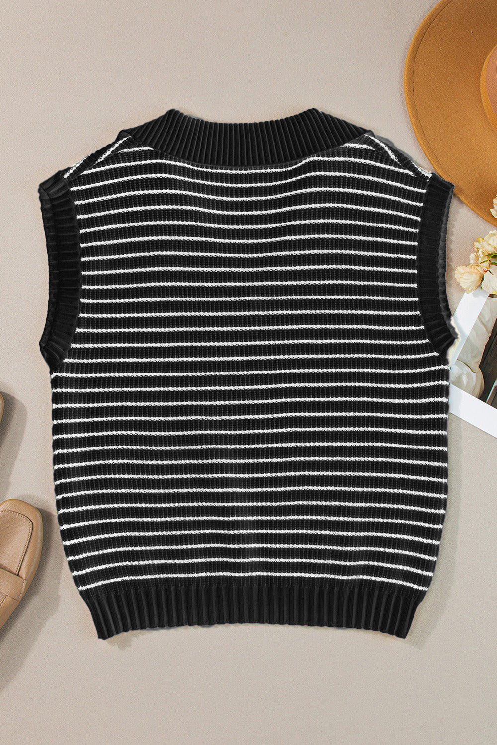 Sailor Collar Neck Knit Tank