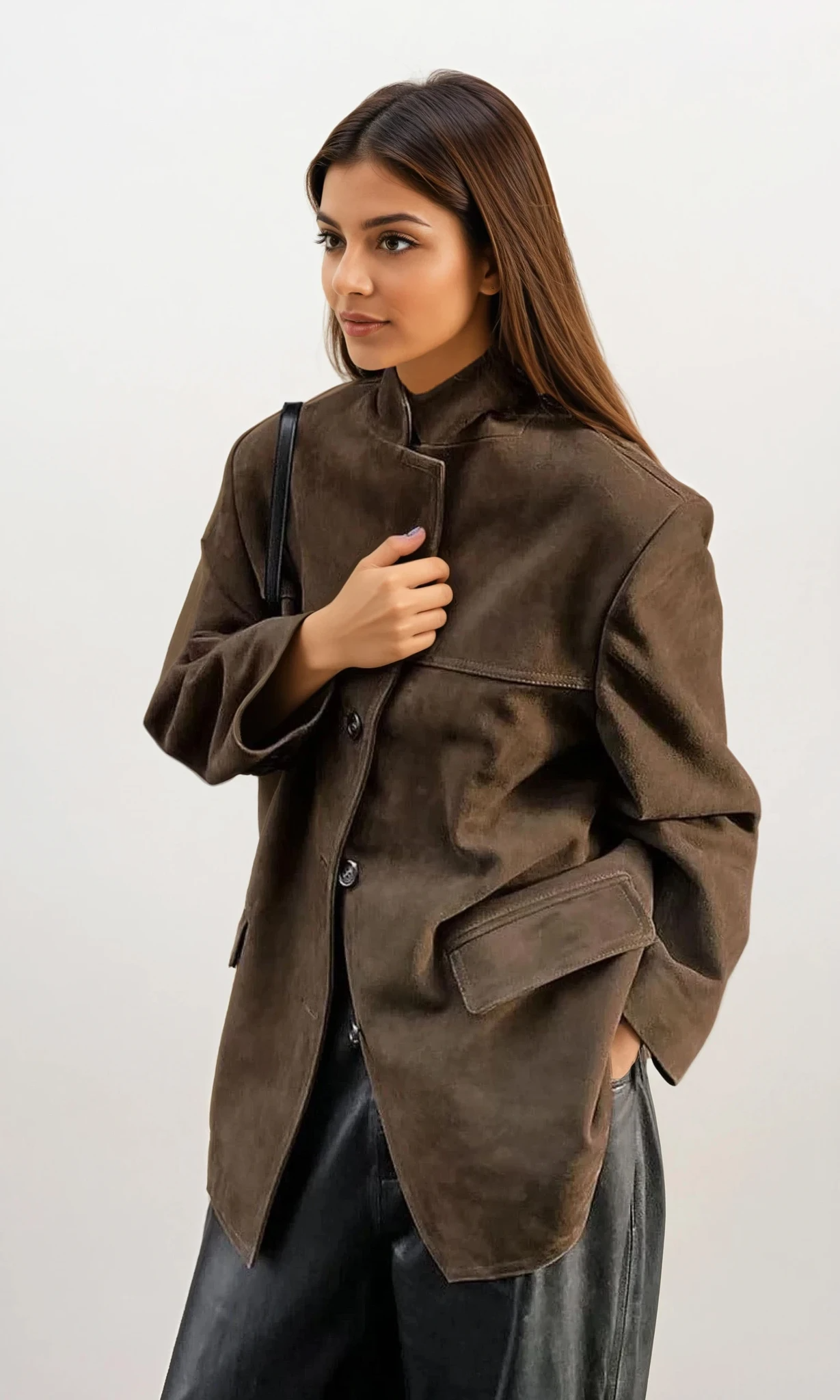 Lapel Collar Button Up Jacket
