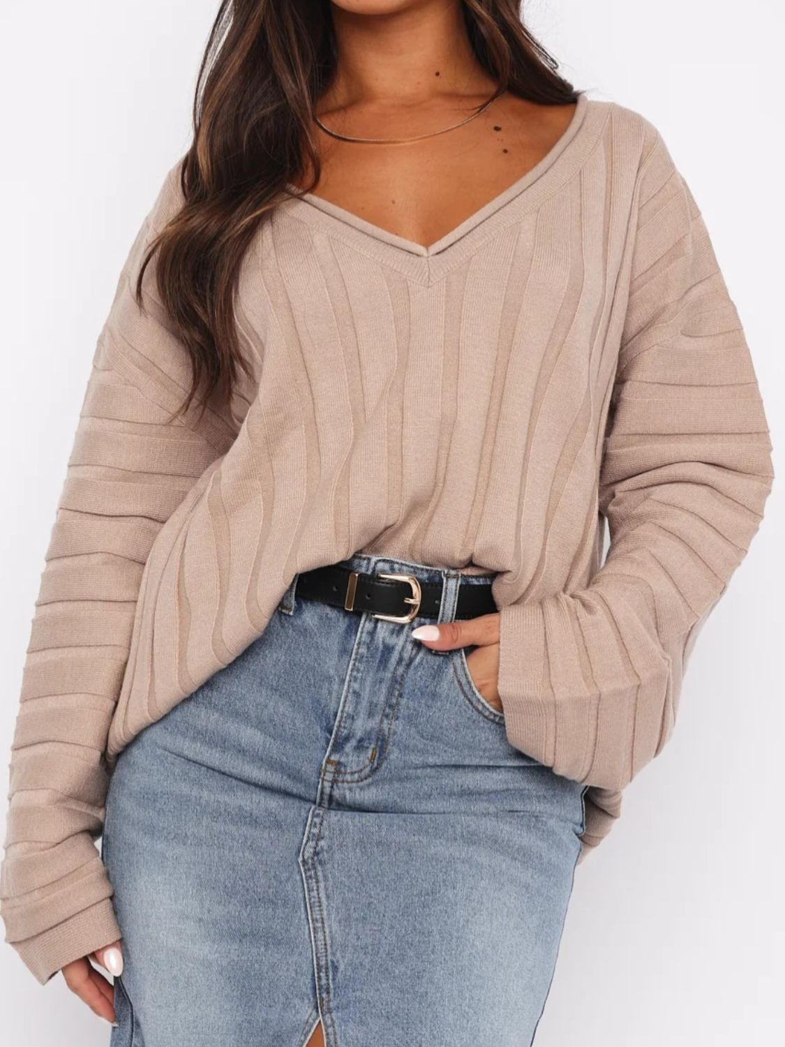 Blurred Lines V-Neck Sweater