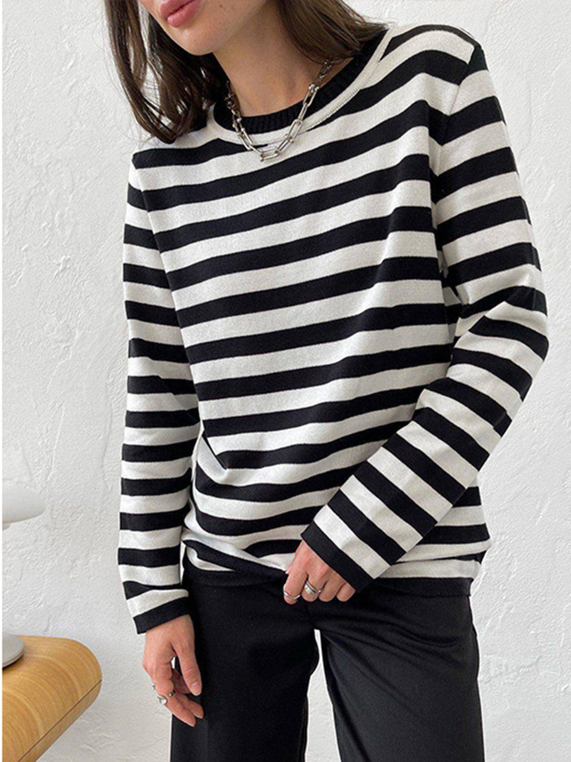 Striped Crew Neck Sweater