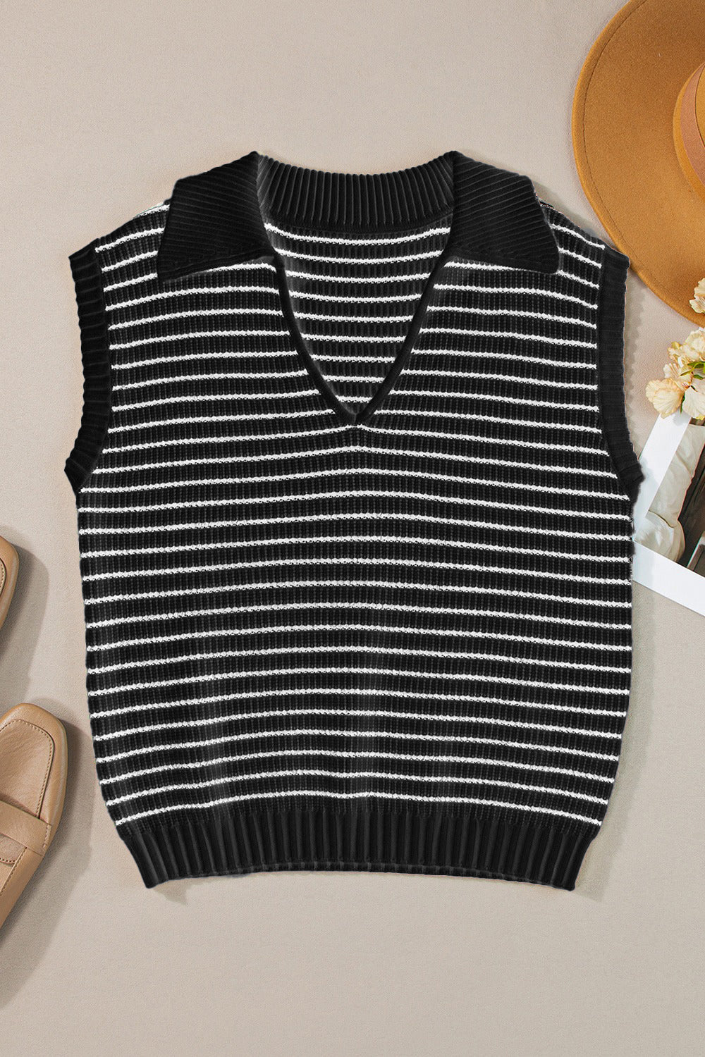 Sailor Collar Neck Knit Tank