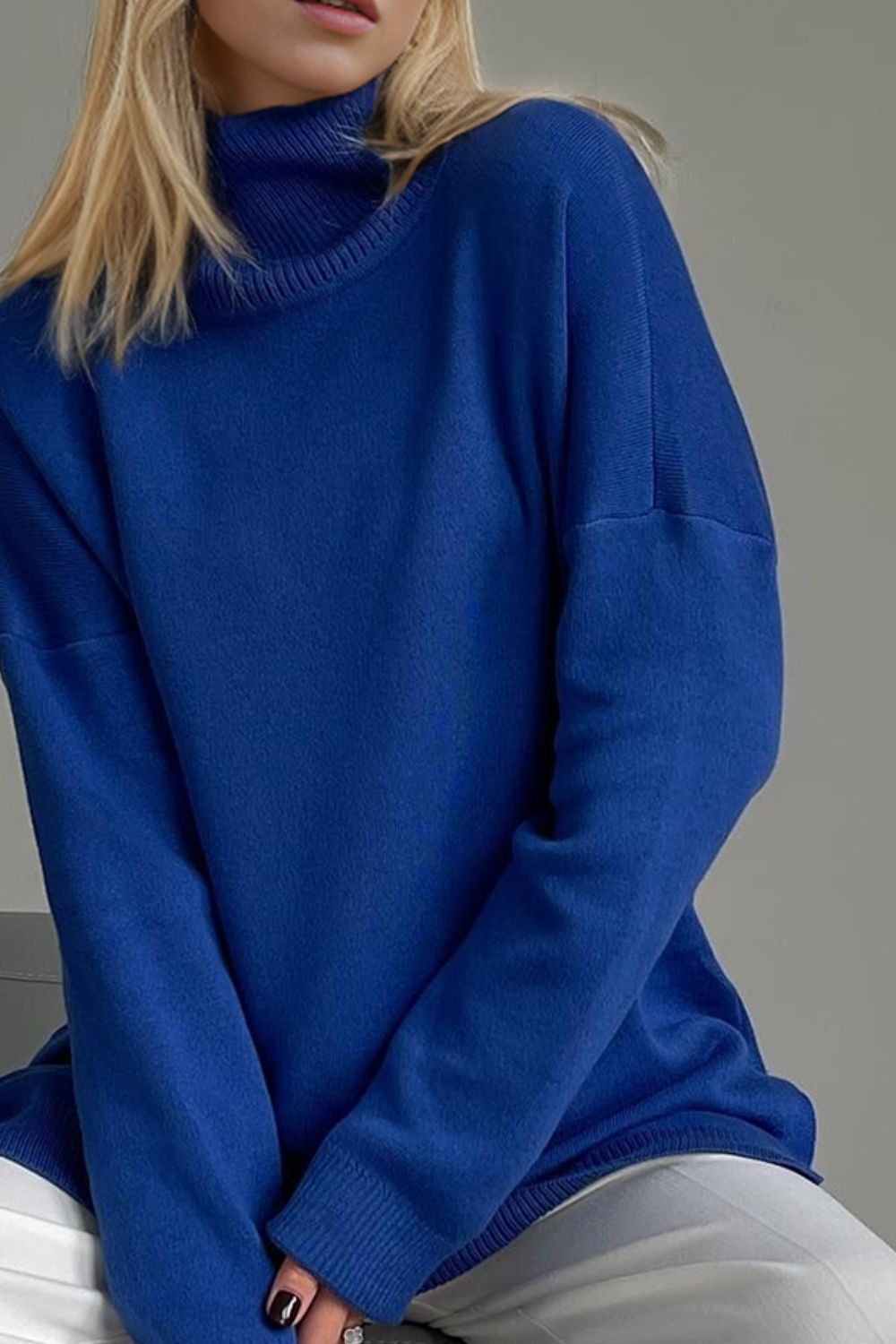 Lush Side Slit Turtleneck Sweater