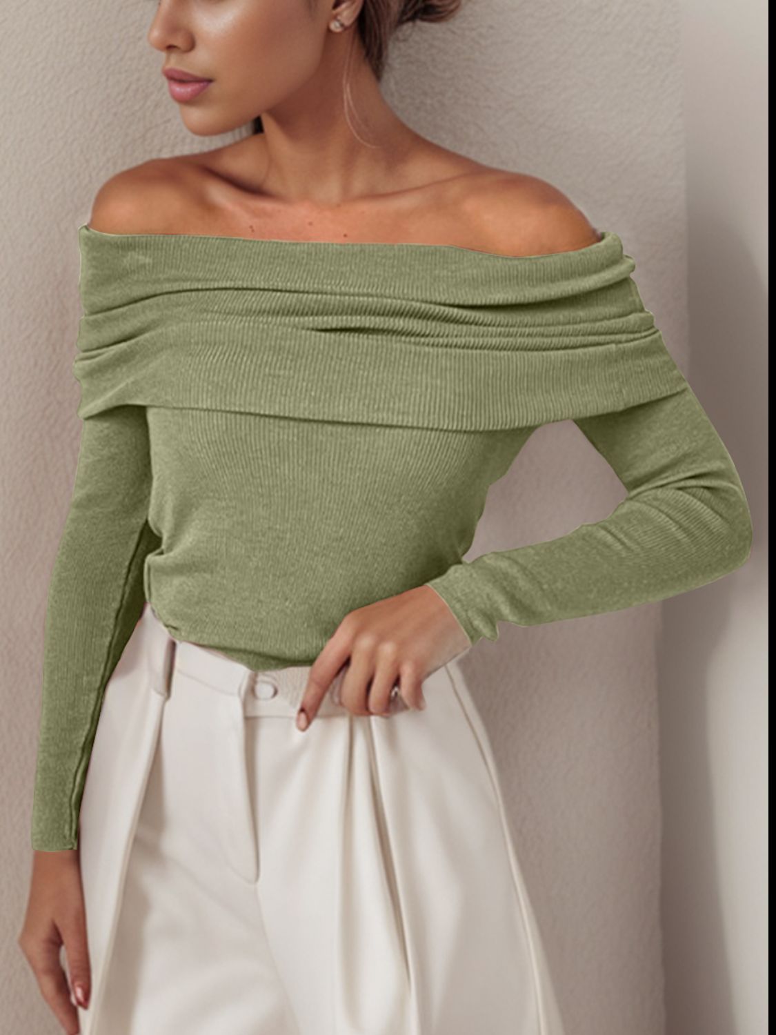 Weightless Off-Shoulder Sweater