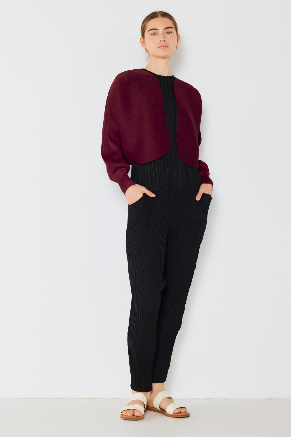 Sleek Ribbed Bolero Cardigan