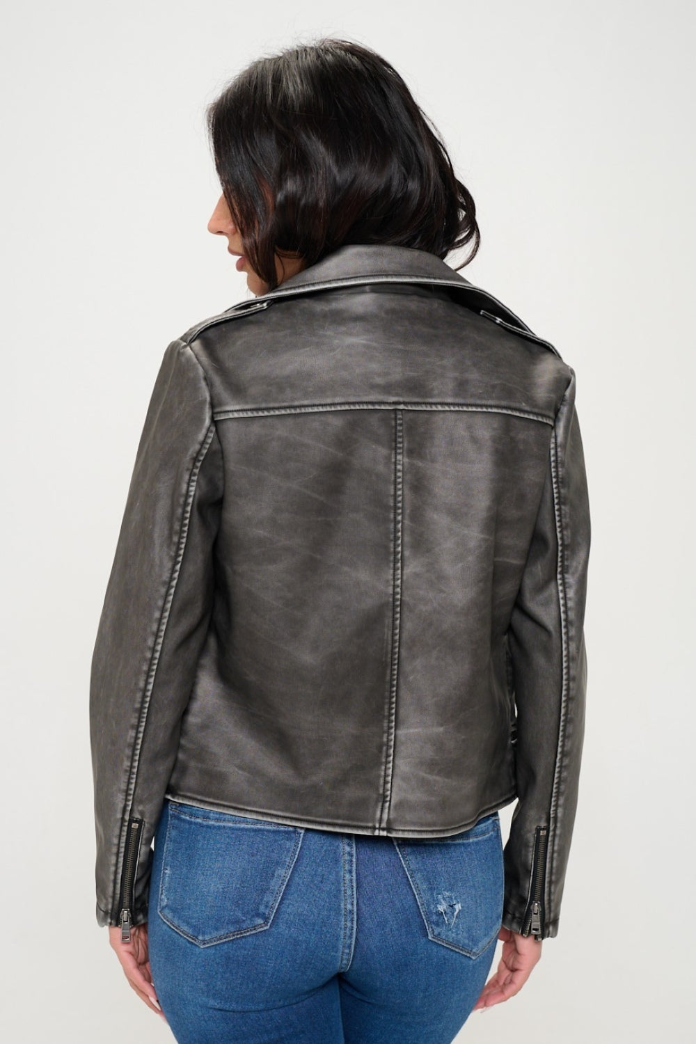 Muted Biker Full Zip Jacket