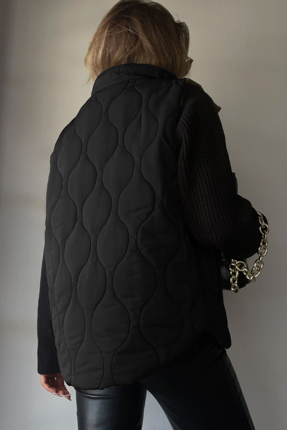 Quilted Collared Neck Vest