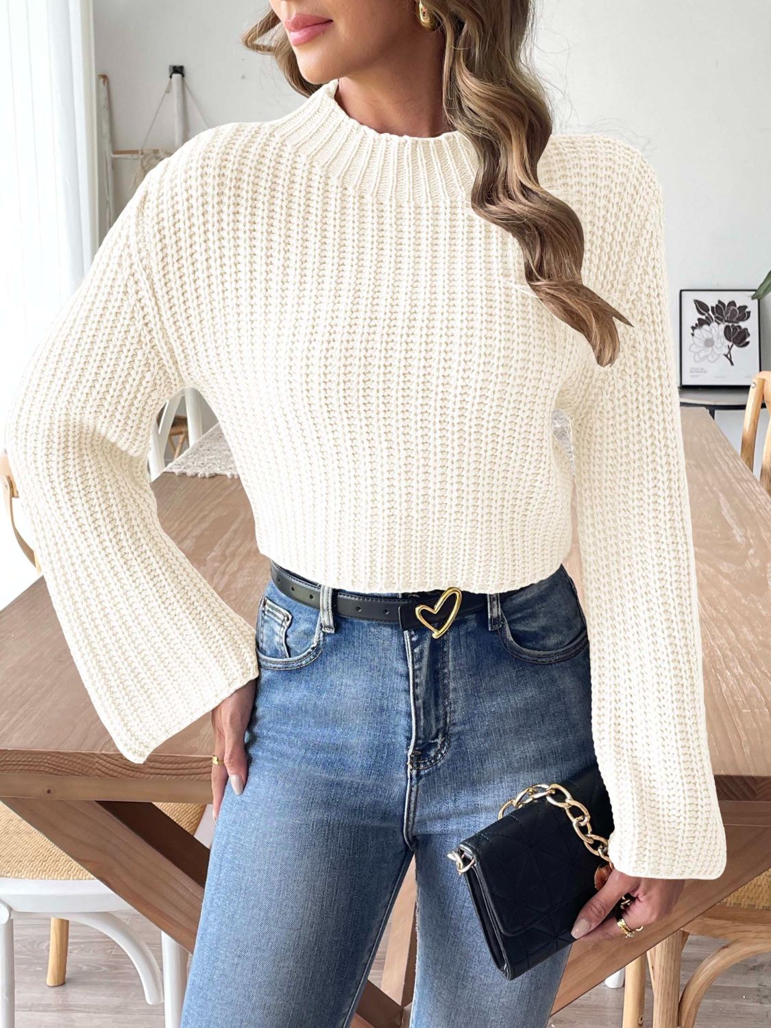 Crisp Mock Neck Sweater