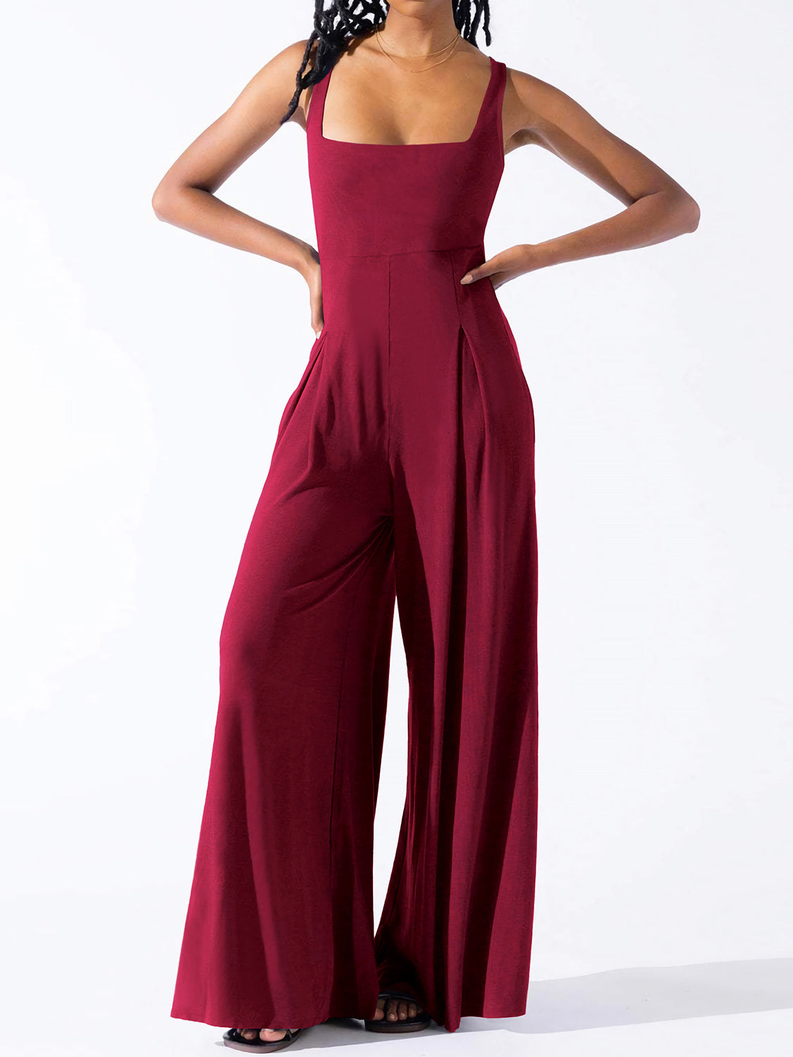 Cosmopolitan Square Neck Wide Strap Jumpsuit