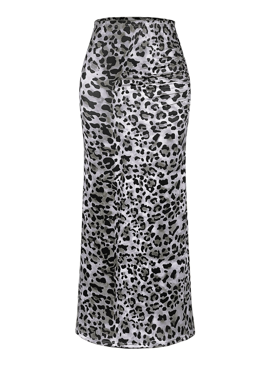 Leopard Slit Midi Skirt