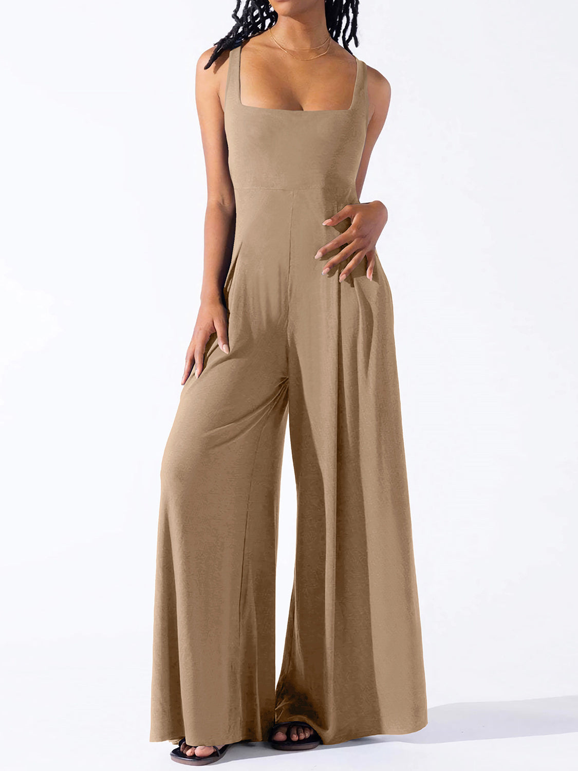 Cosmopolitan Square Neck Wide Strap Jumpsuit