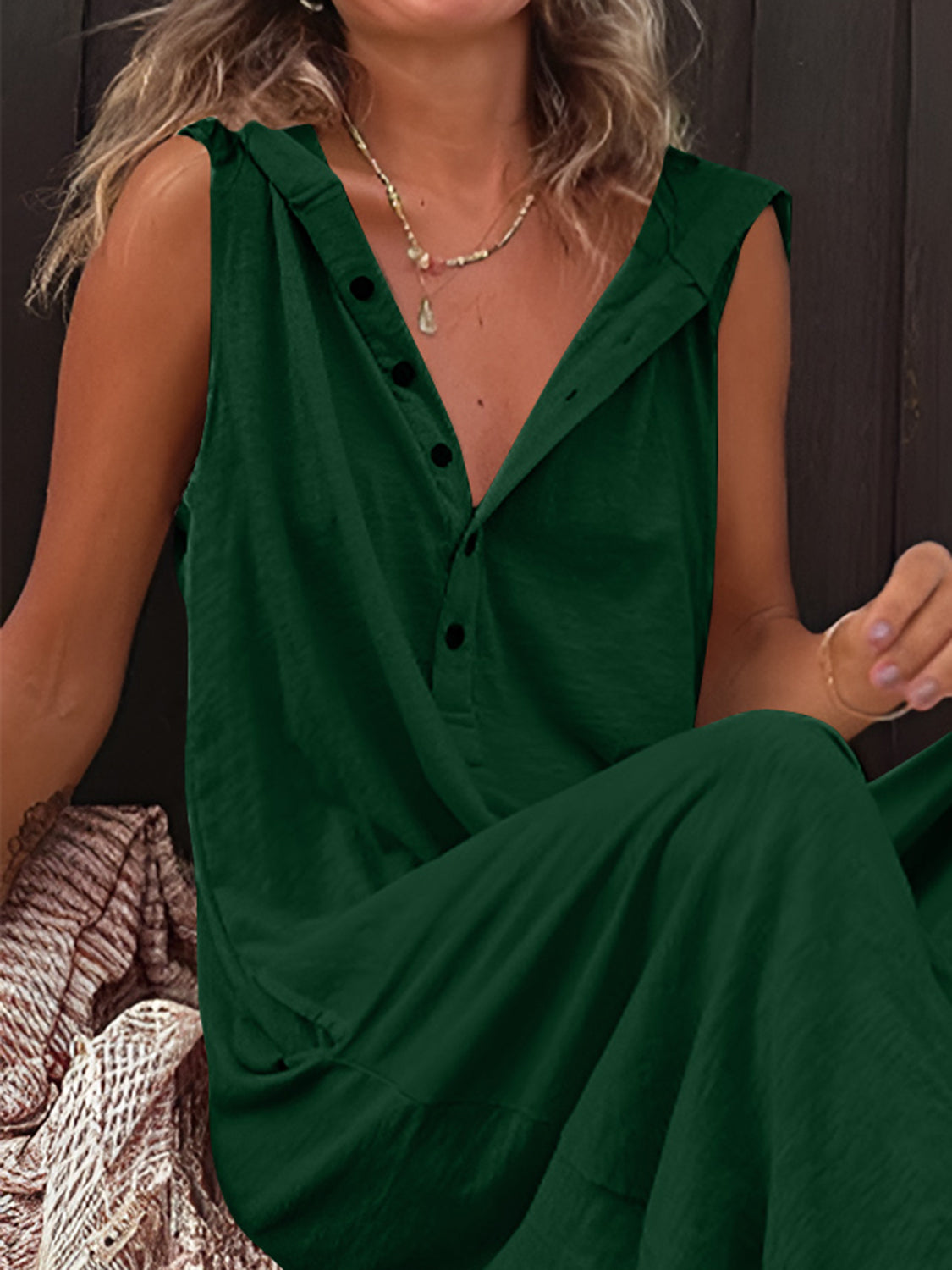 Daydream Half Button Jumpsuit