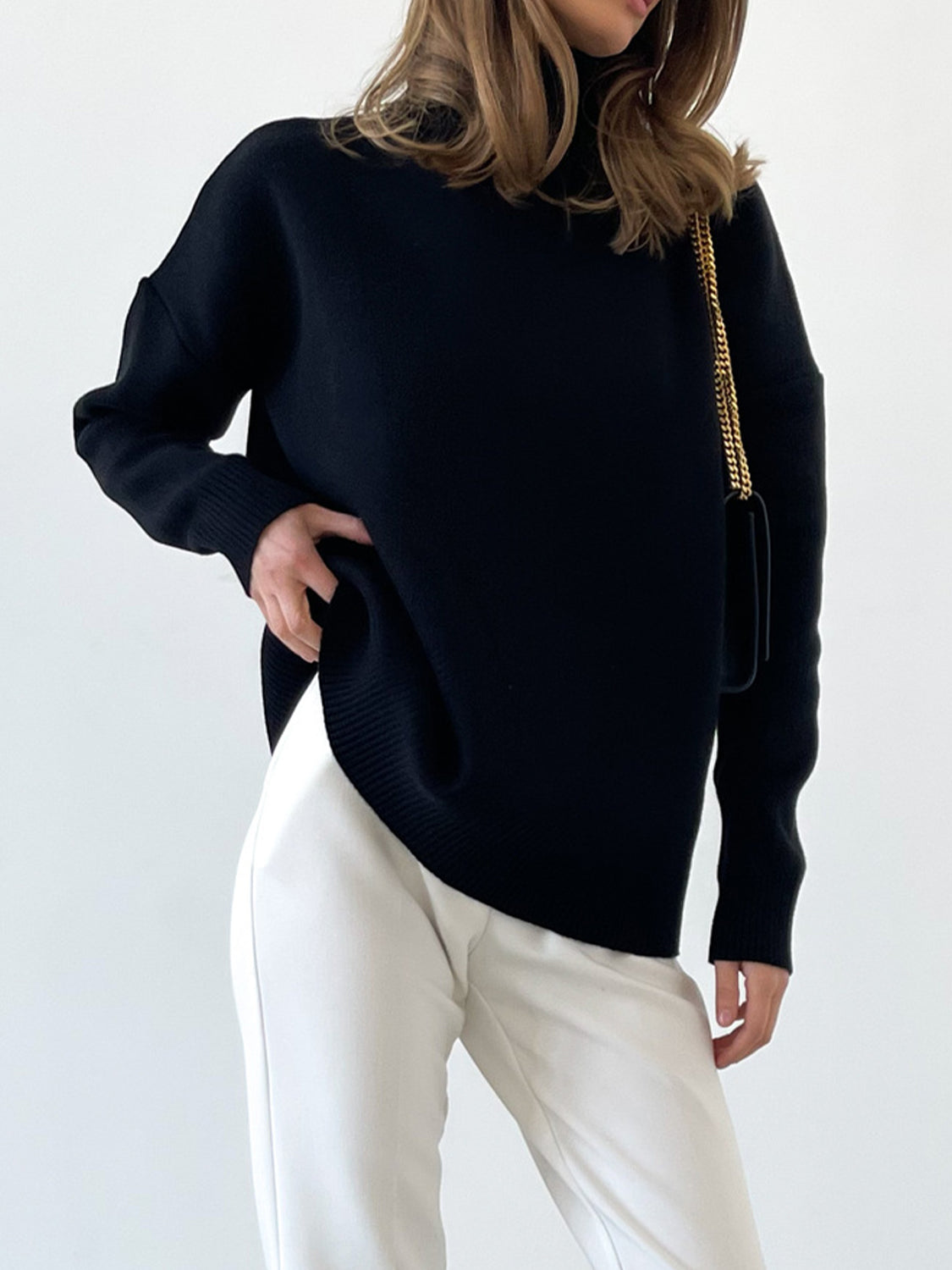 Laid Back Mock Neck Sweater