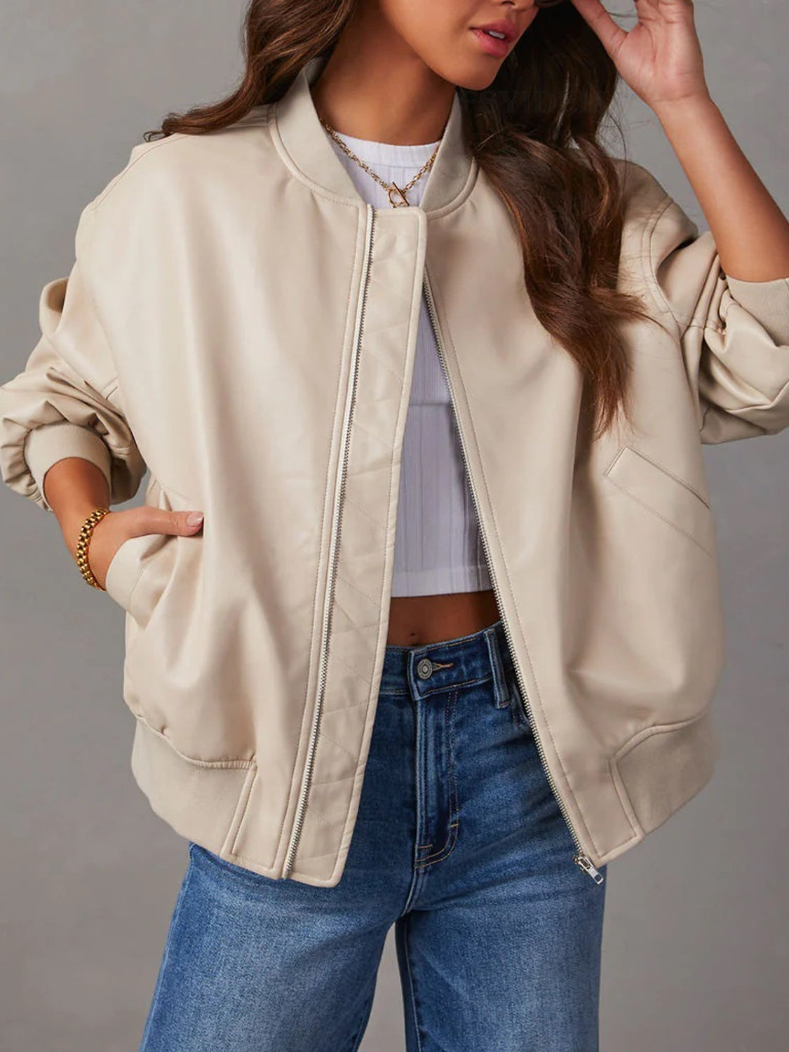 Varsity Full Zip Long Sleeve Jacket