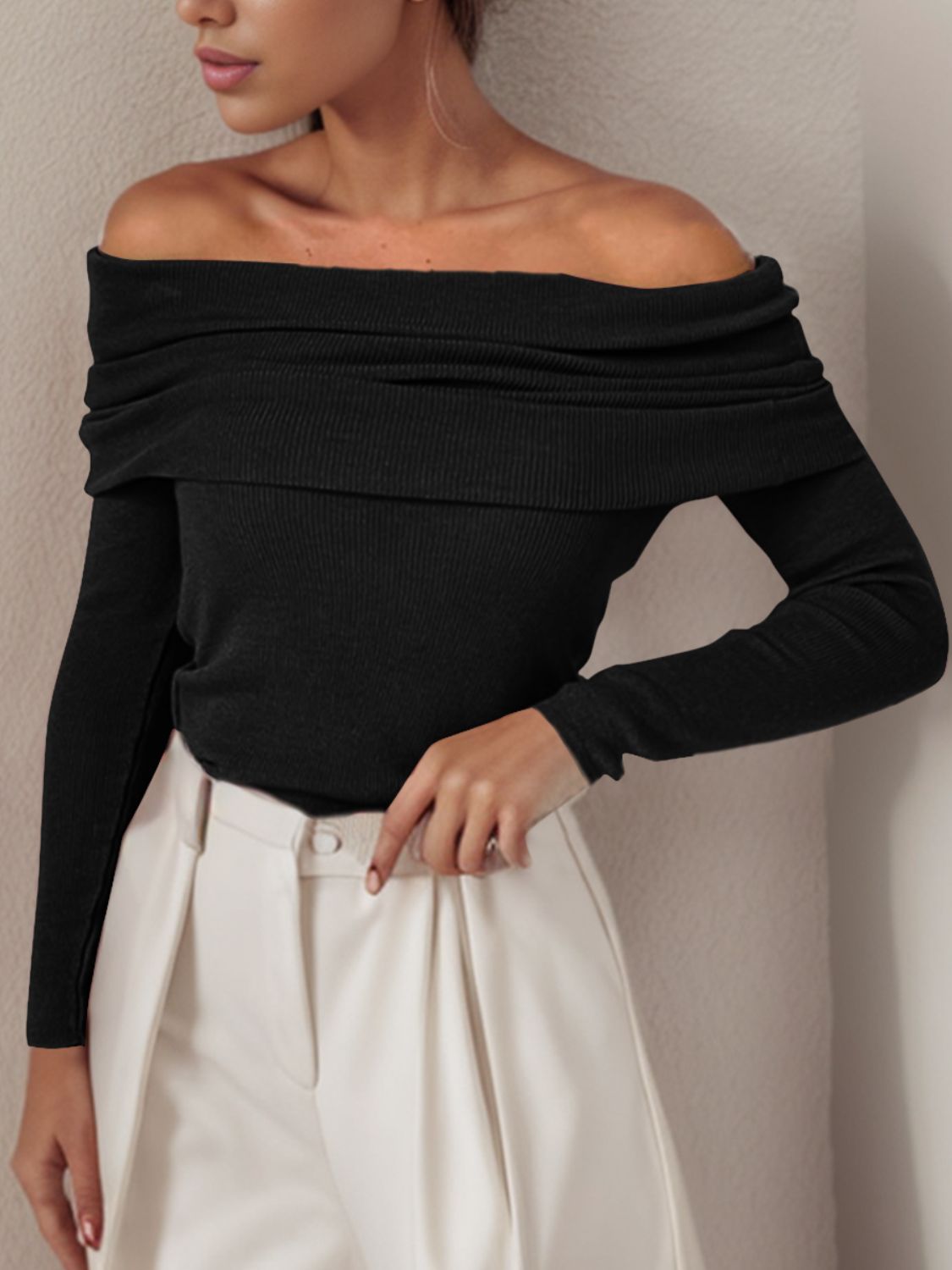 Weightless Off-Shoulder Sweater