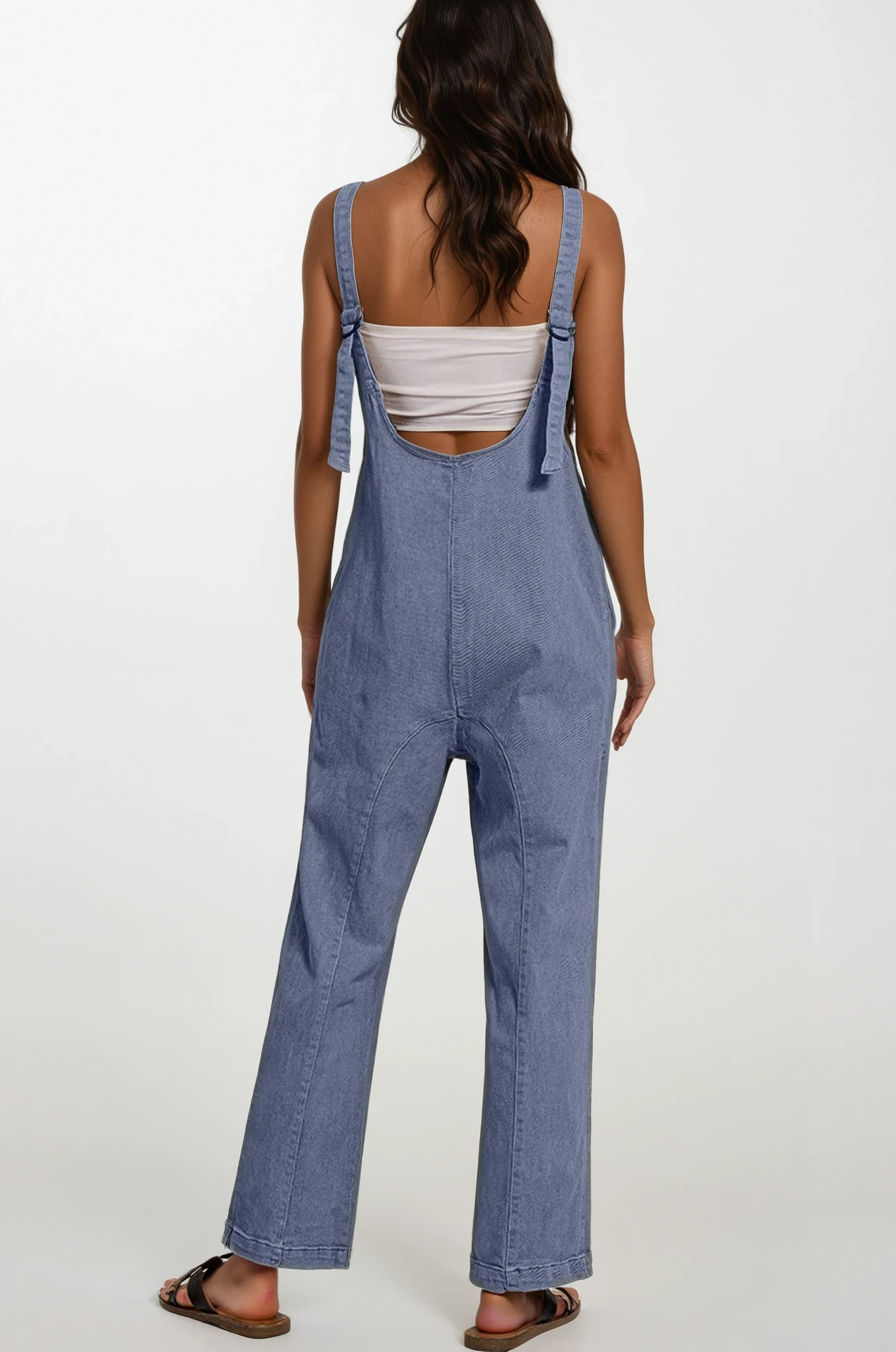 Denim V-Neck Jumpsuit