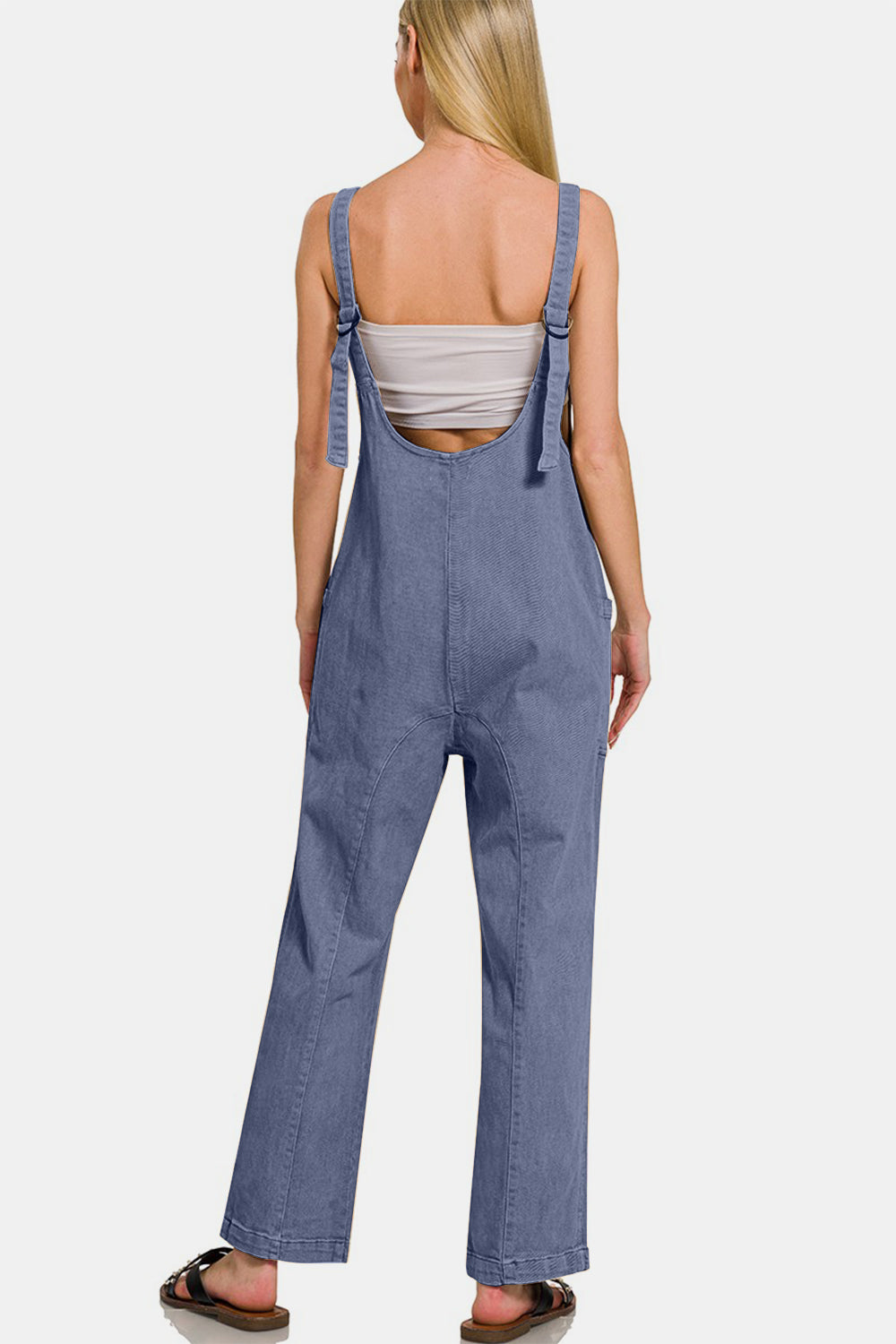 Denim V-Neck Jumpsuit