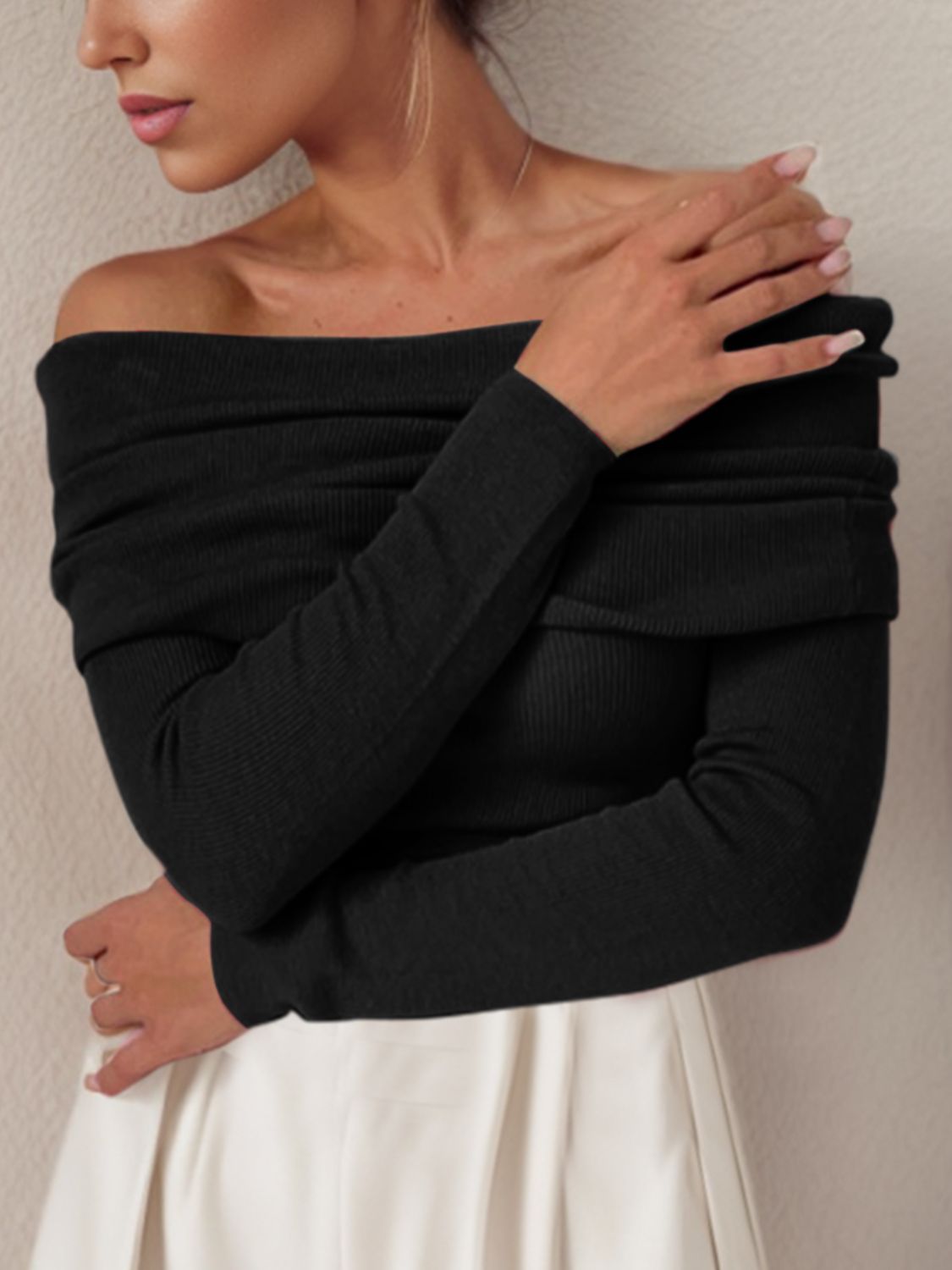 Weightless Off-Shoulder Sweater