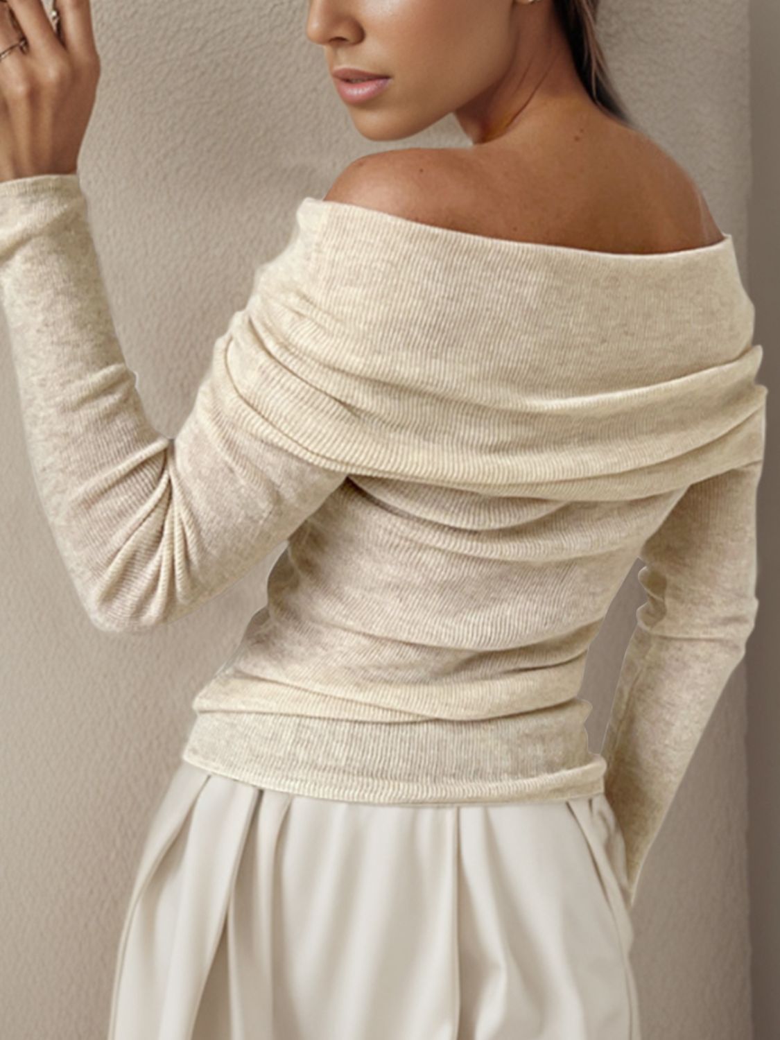 Weightless Off-Shoulder Sweater