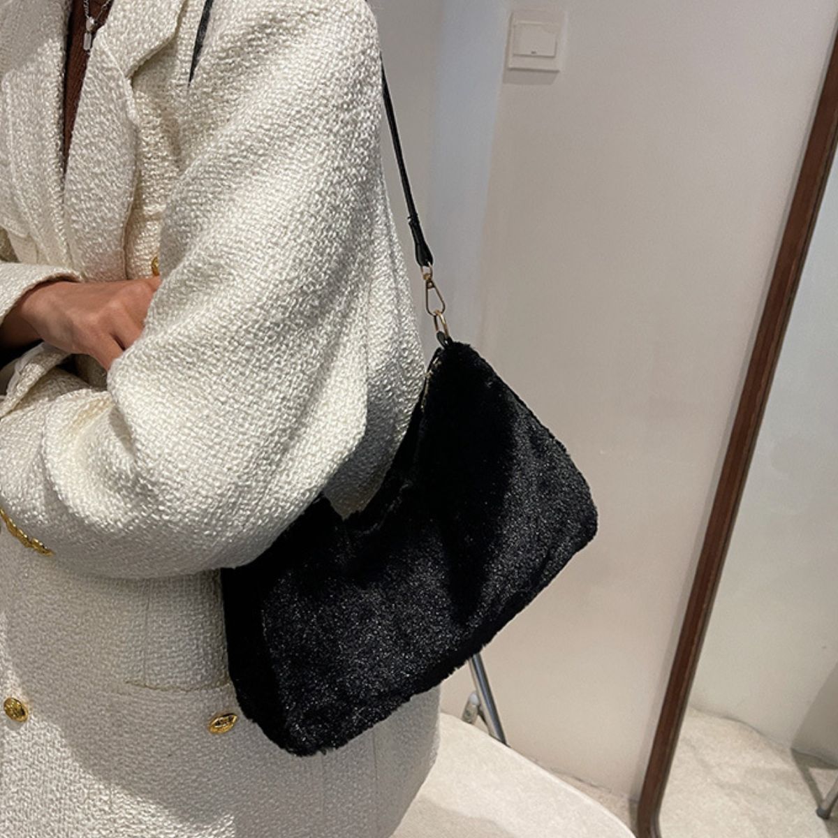 Faux Fur Shoulder Bag