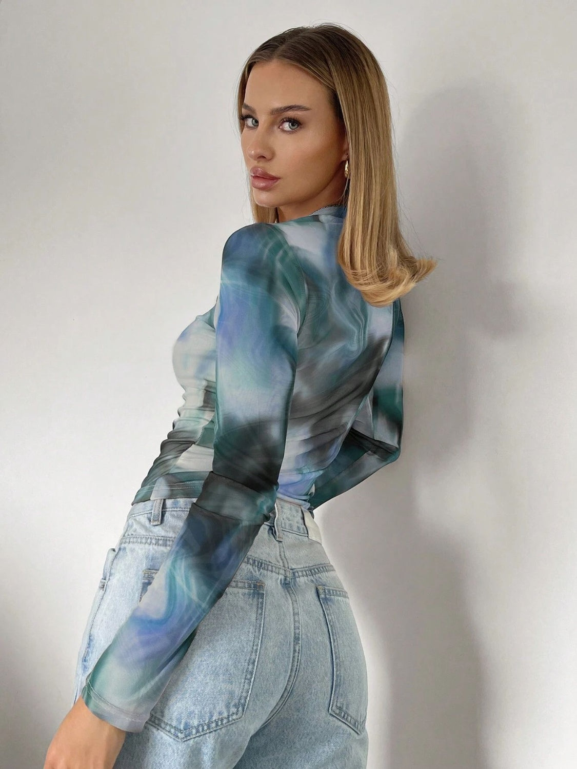 Tie-Dye Round Neck Long Sleeve