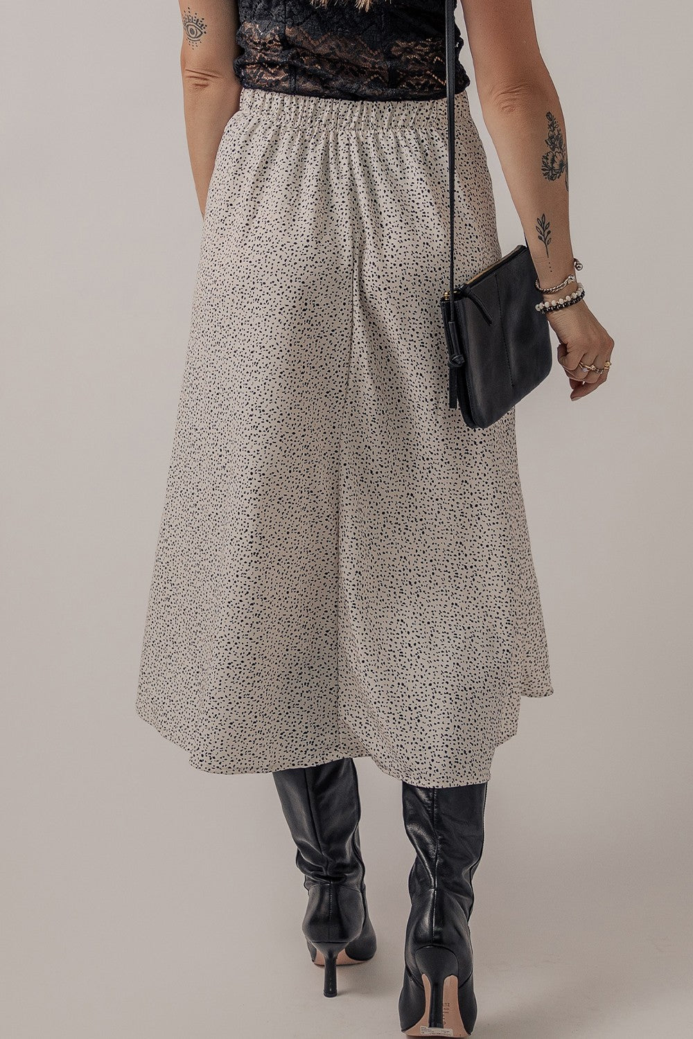 Speckle High-Waist Midi Skirt