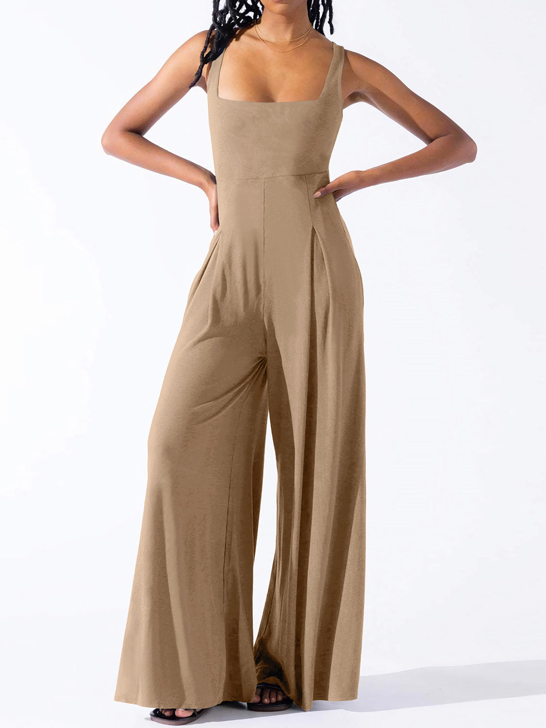 Cosmopolitan Square Neck Wide Strap Jumpsuit