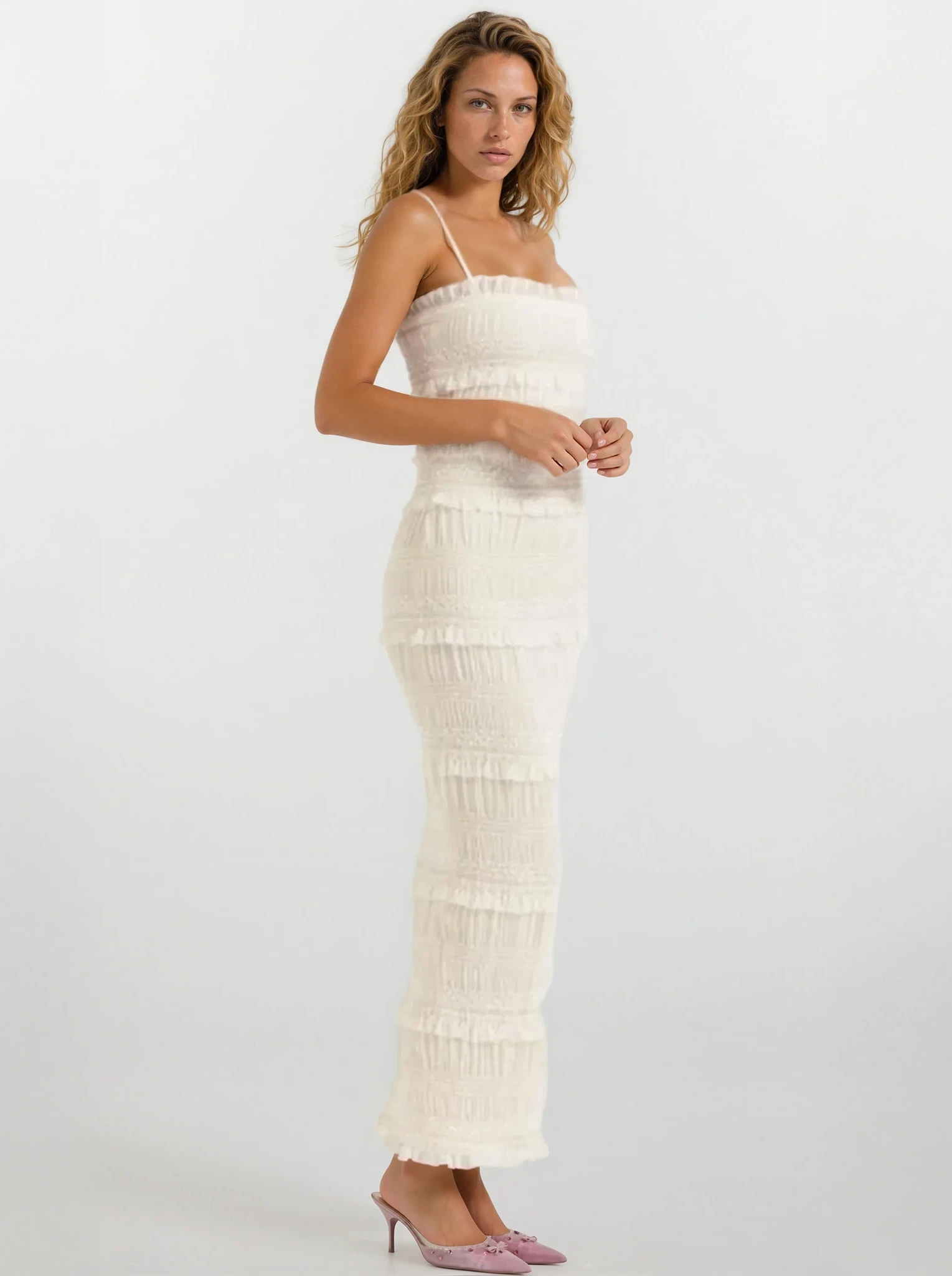 Sensual Frill Tiered Maxi Cami Dress