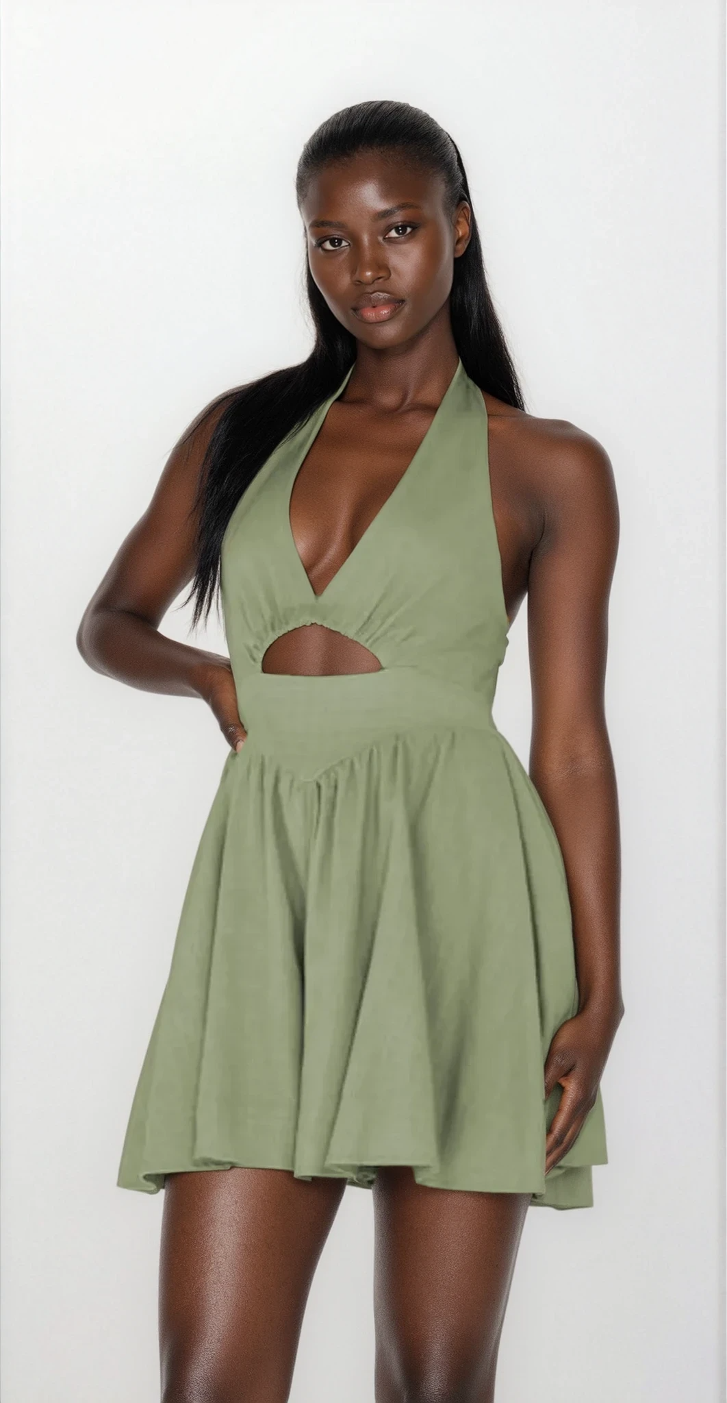 Lumina Cutout Halter Neck Mini Dress